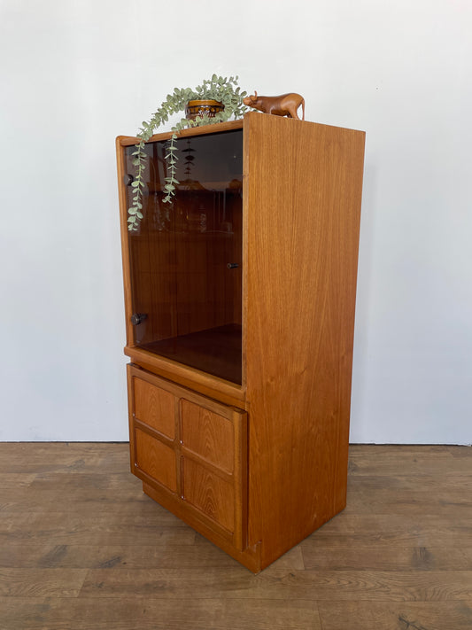Mid-Century Nathan Teak HiFi Record Cabinet – Vintage Display Sideboard