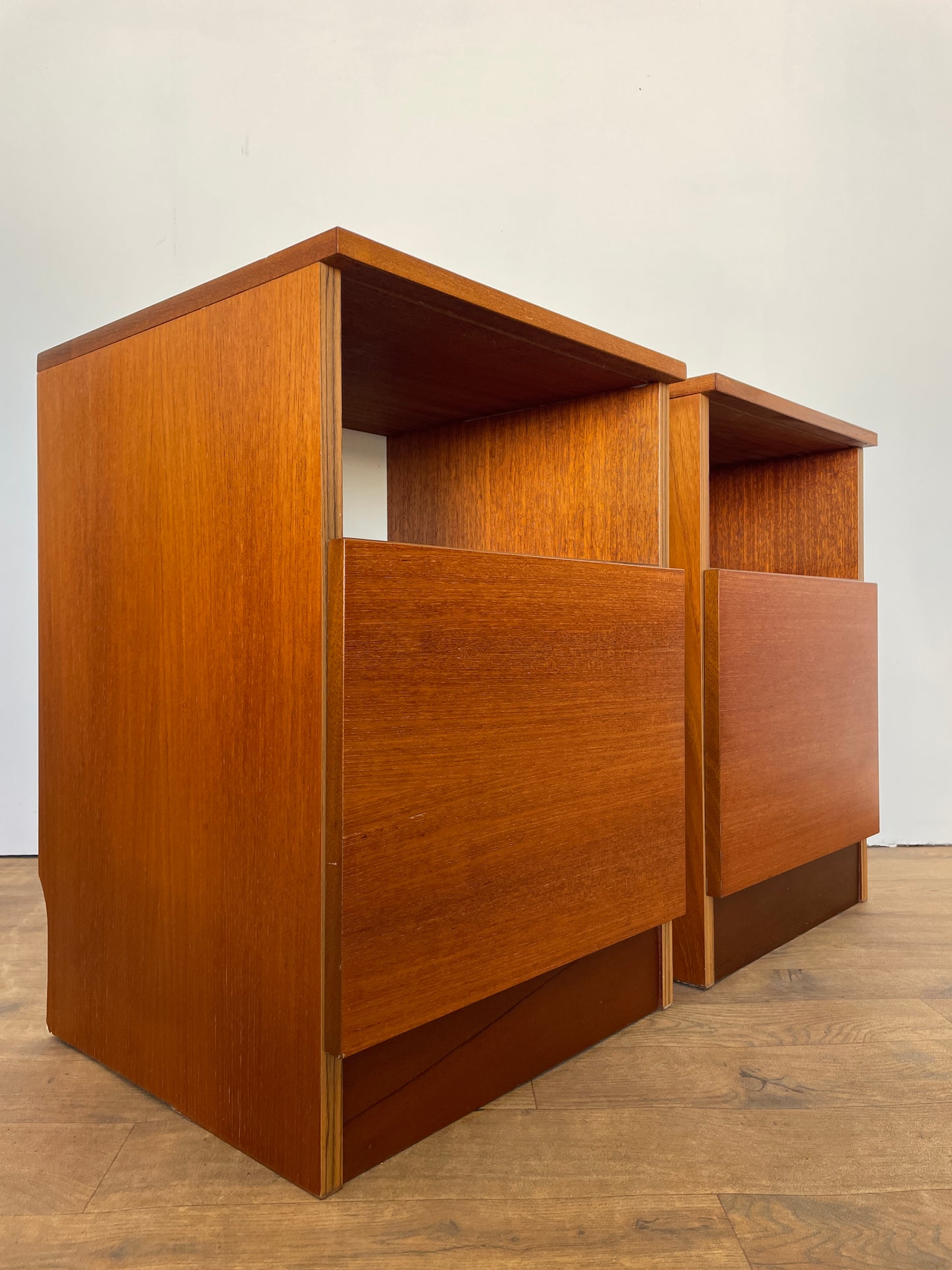 Pair of Vintage Teak Mid-Century Bedside Cabinets – 1960s Scandinavian Style