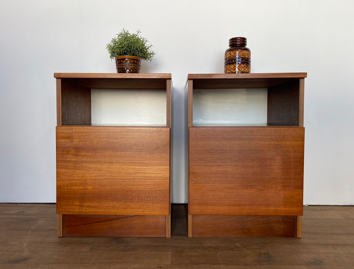 Pair of Vintage Teak Mid-Century Bedside Cabinets – 1960s Scandinavian Style