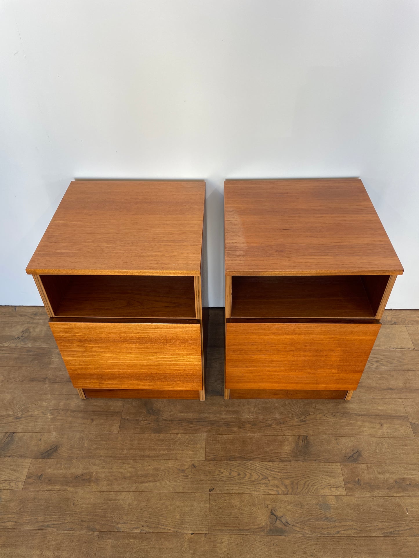 Pair of Vintage Teak Mid-Century Bedside Cabinets – 1960s Scandinavian Style