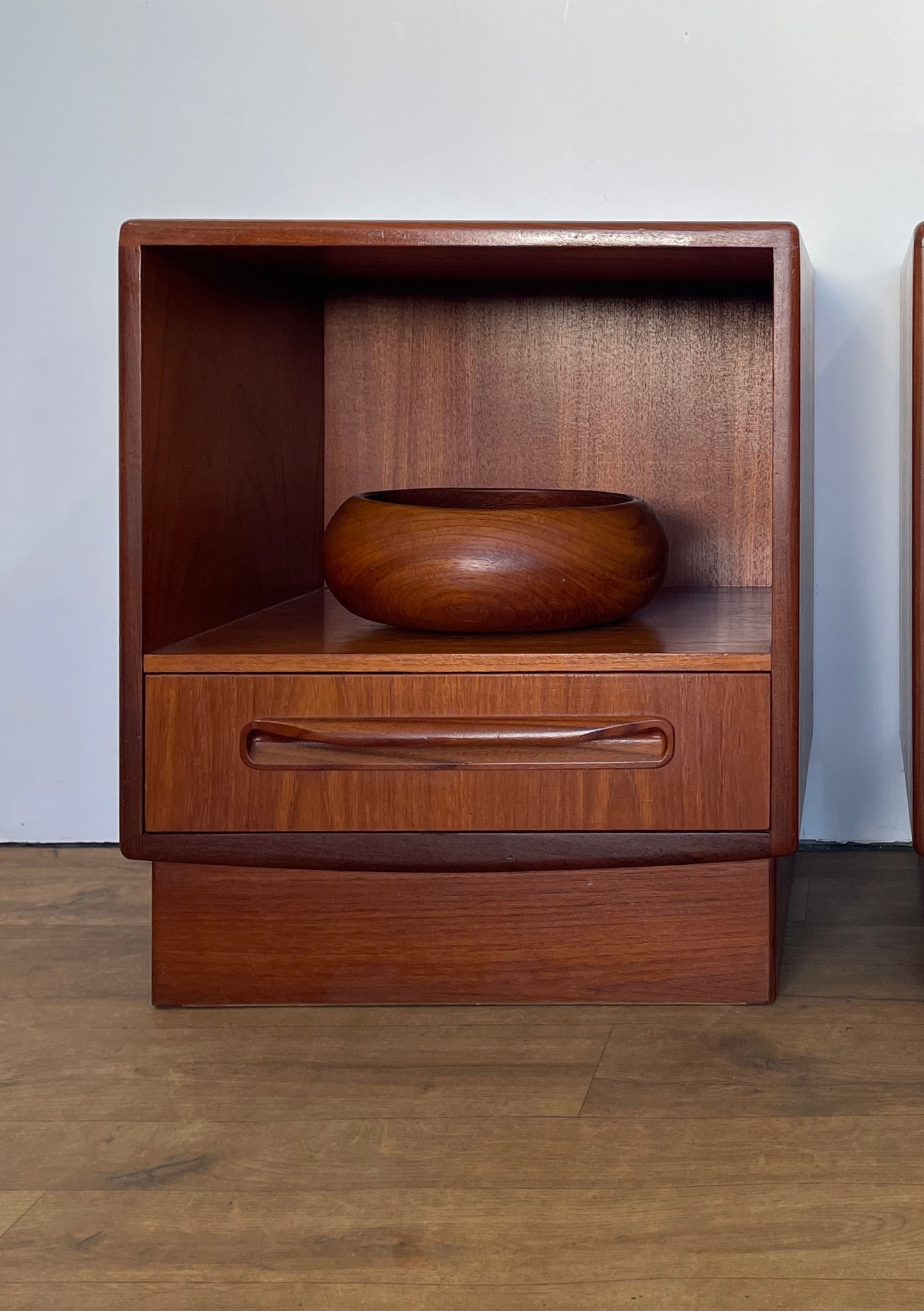Pair of Mid-Century G Plan Fresco Teak Bedside Cabinets – Vintage Nightstands