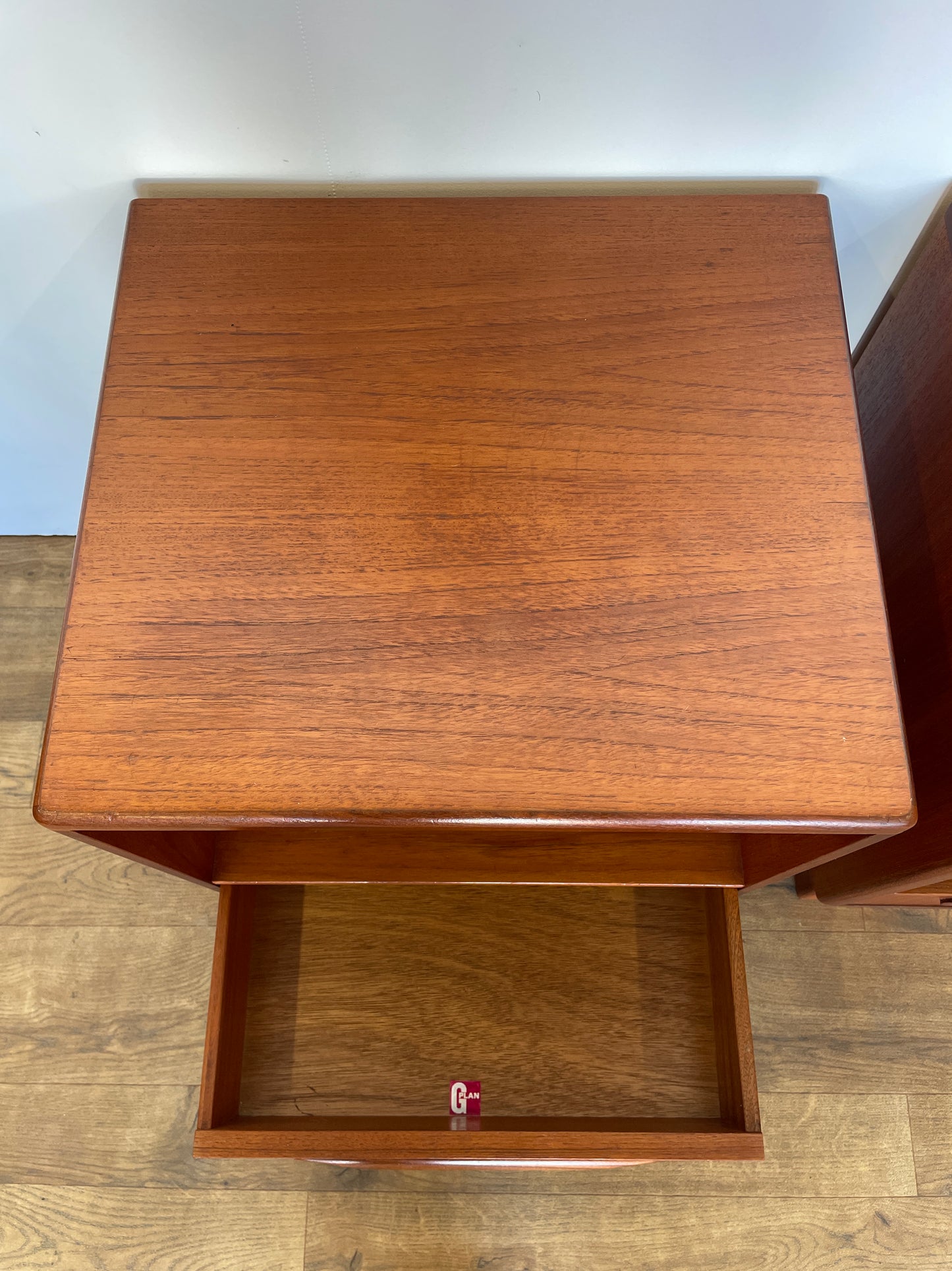 Pair of Mid-Century G Plan Fresco Teak Bedside Cabinets – Vintage Nightstands