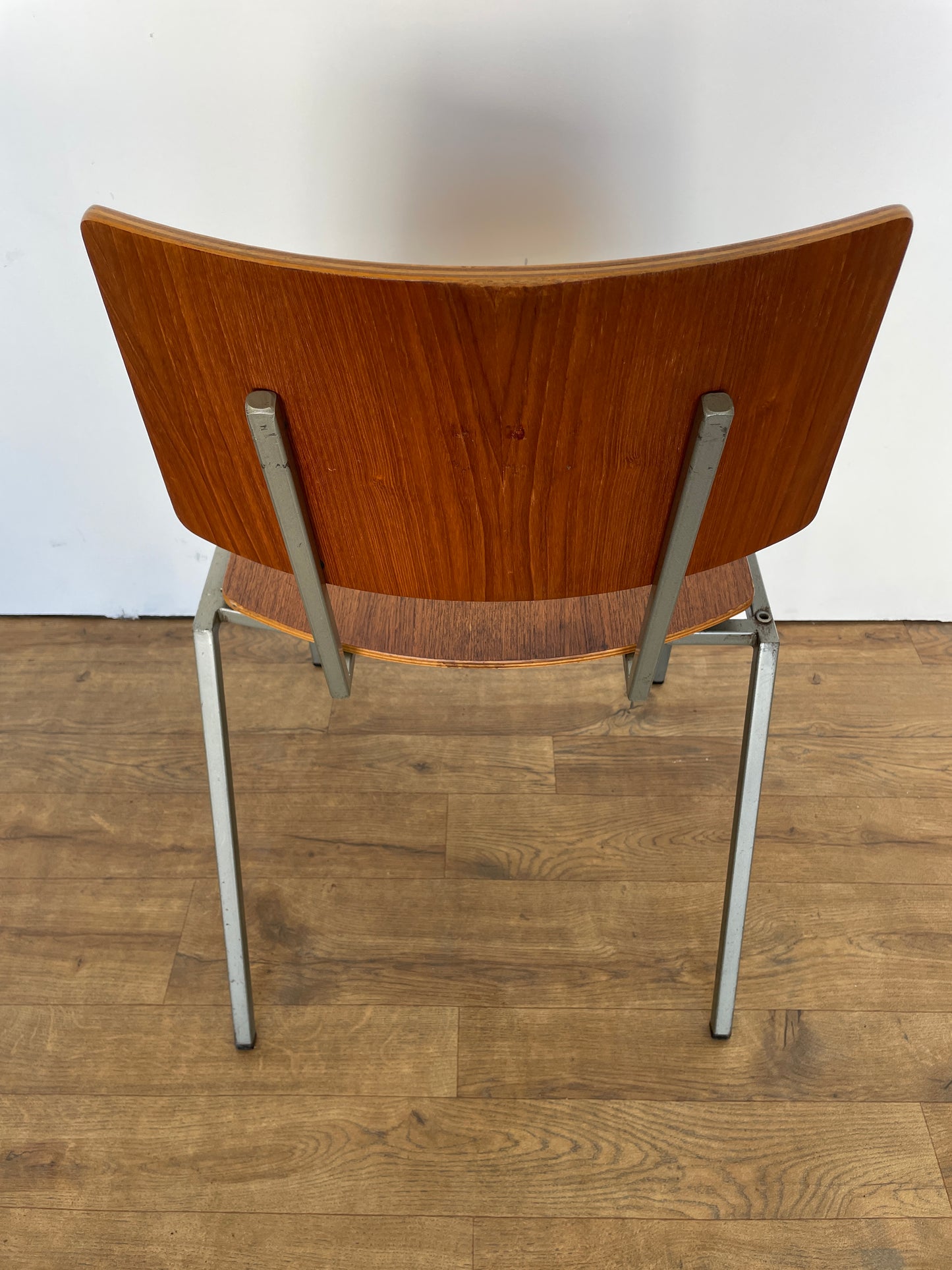 Vintage Danish Teak & Metal School Chair – Mid-Century Style