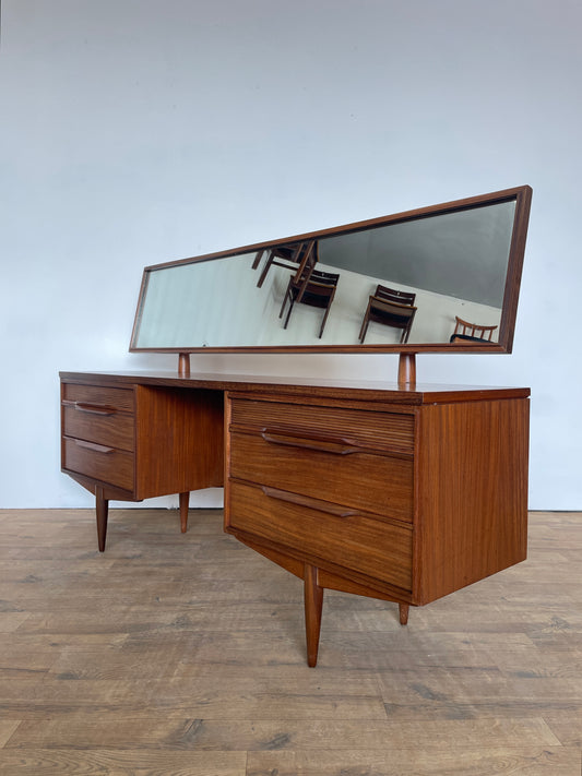 Vintage Teak Mid-Century Dressing Table with Mirror by Newton & White
