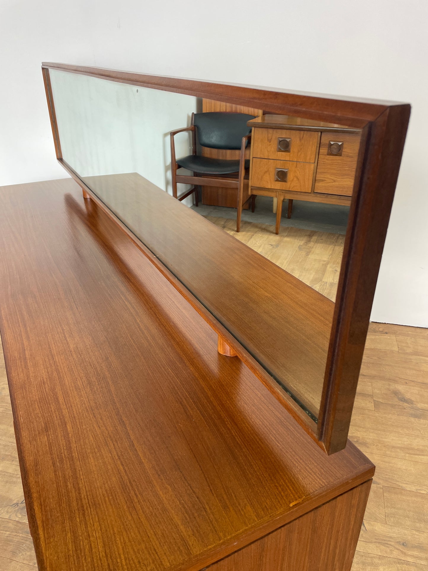 Vintage Teak Mid-Century Dressing Table with Mirror by Newton & White