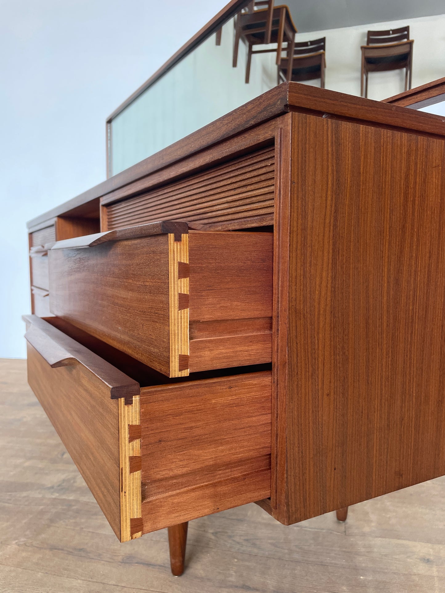 Vintage Teak Mid-Century Dressing Table with Mirror by Newton & White