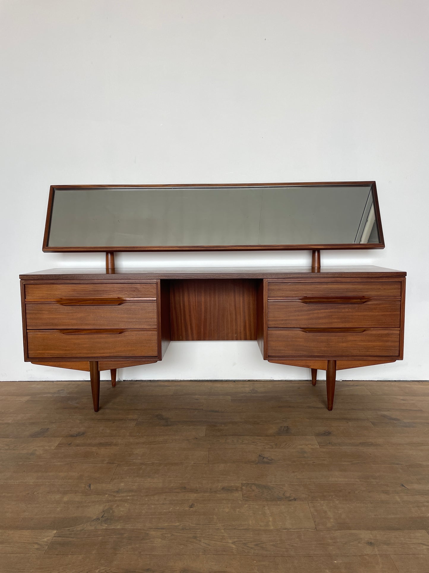 Vintage Teak Mid-Century Dressing Table with Mirror by Newton & White