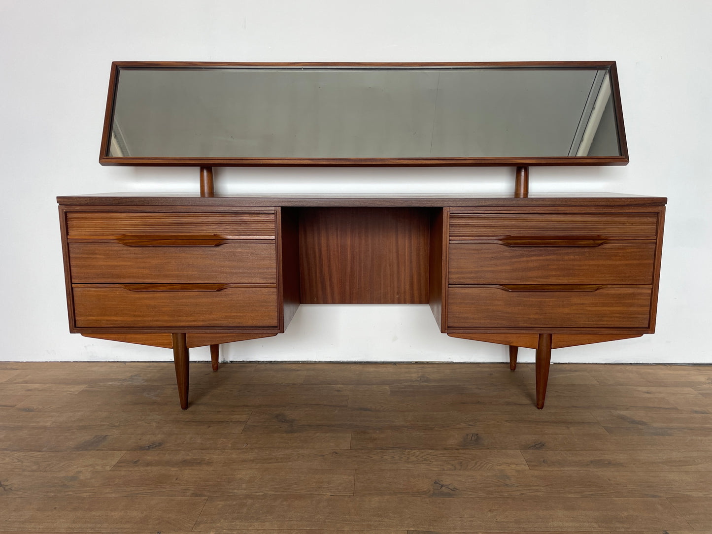 Vintage Teak Mid-Century Dressing Table with Mirror by Newton & White