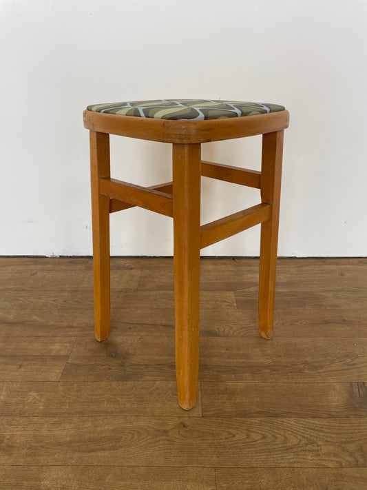Vintage Retro Bar Stool – Mid-Century Modern Style with Patterned Cushions