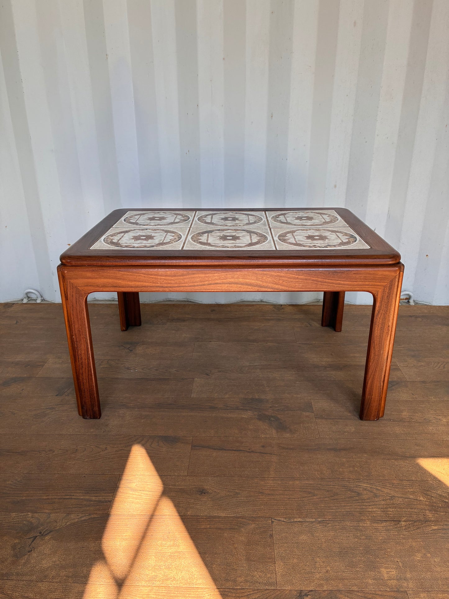 G Plan Mid-Century Teak Tiled Top Coffee Table | Vintage Danish Style Ceramic Tile Coffee Table | 71cm