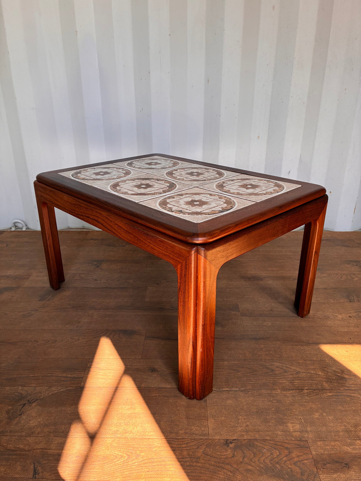 G Plan Mid-Century Teak Tiled Top Coffee Table | Vintage Danish Style Ceramic Tile Coffee Table | 71cm