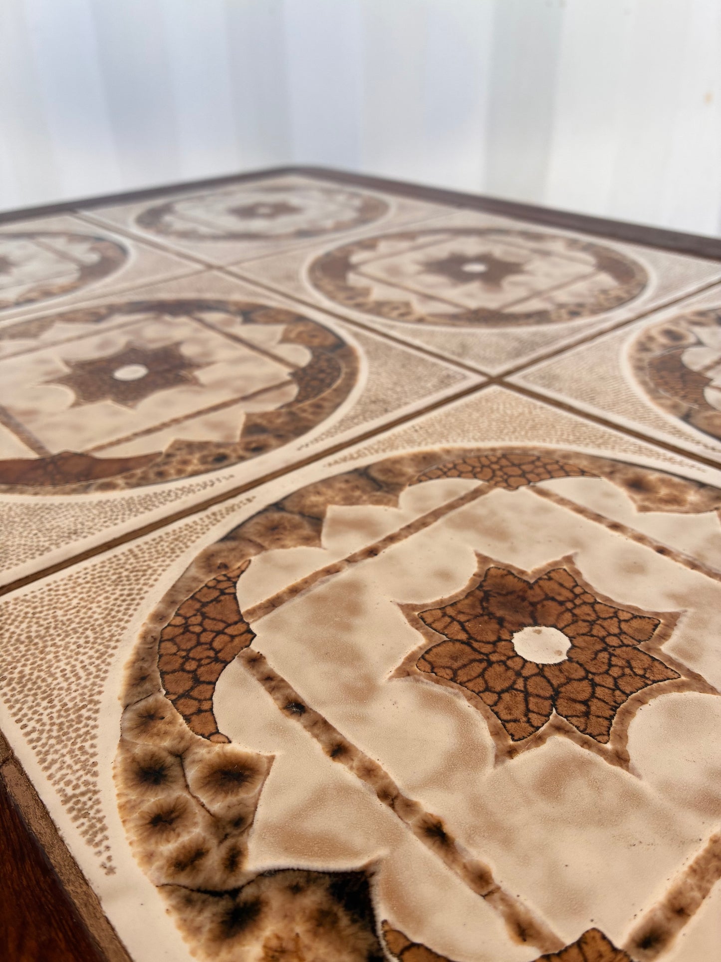 G Plan Mid-Century Teak Tiled Top Coffee Table | Vintage Danish Style Ceramic Tile Coffee Table | 71cm
