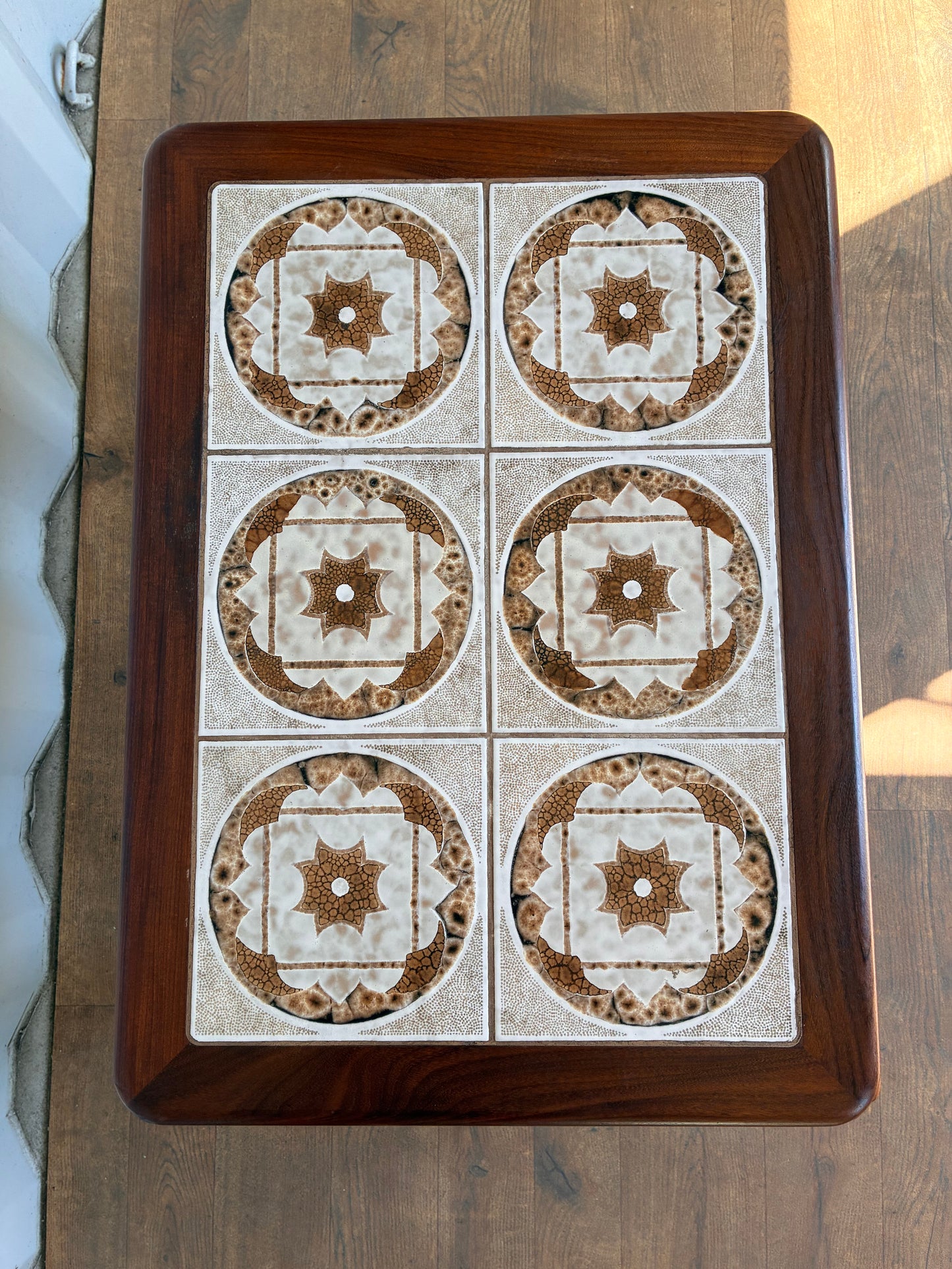 G Plan Mid-Century Teak Tiled Top Coffee Table | Vintage Danish Style Ceramic Tile Coffee Table | 71cm