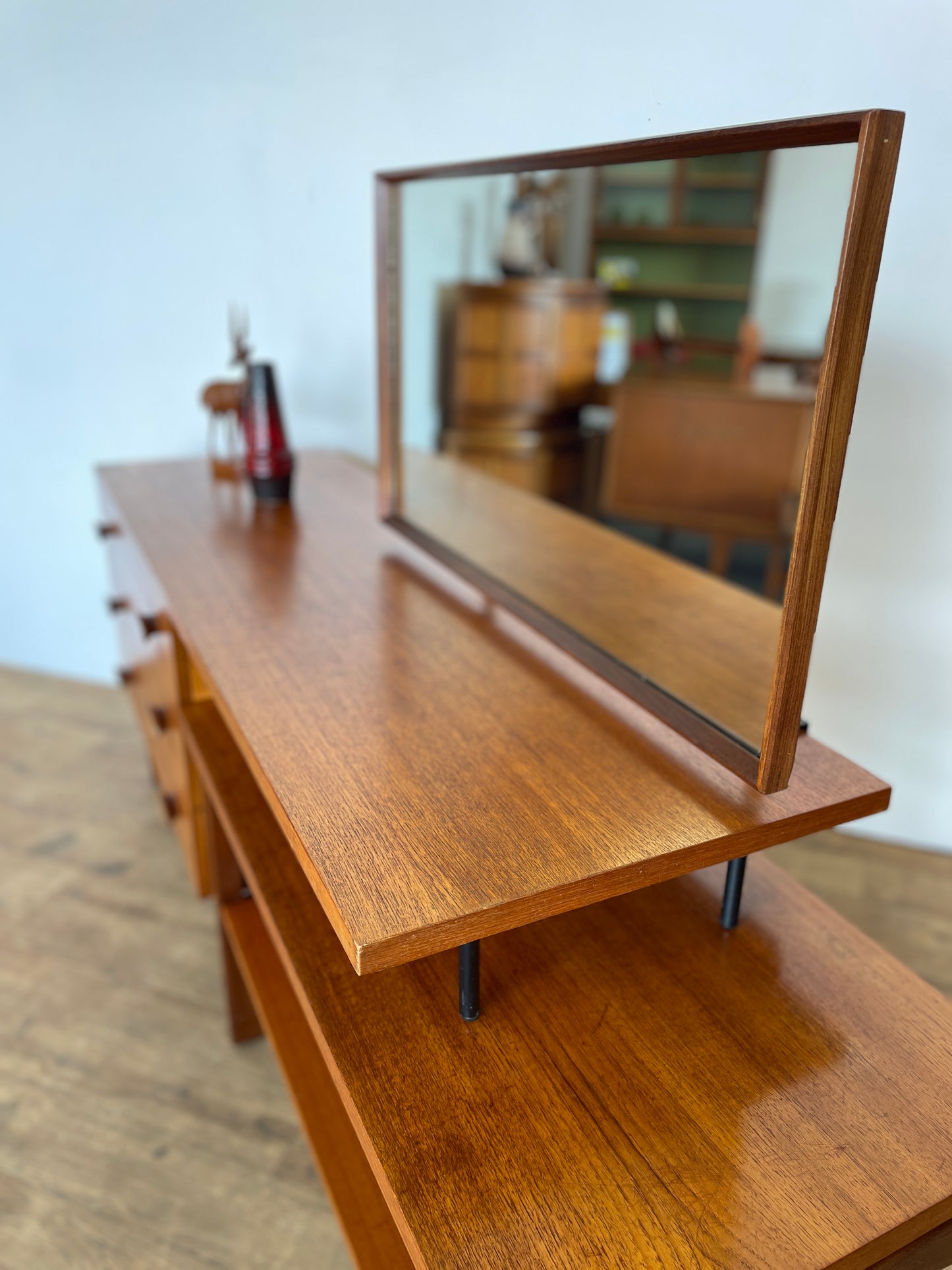 Mid-Century VB Wilkins G-Plan Quadrille Teak Modular Dressing Table with Mirror
