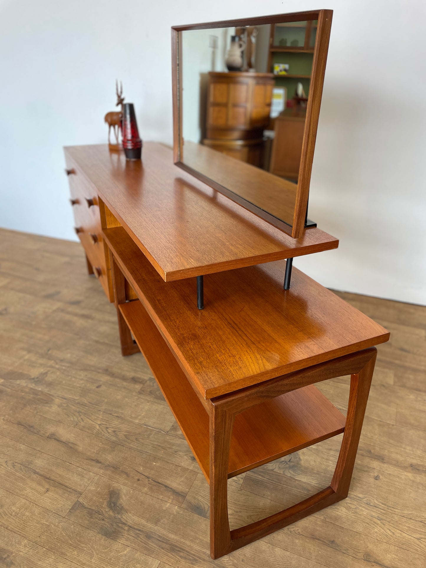 Mid-Century VB Wilkins G-Plan Quadrille Teak Modular Dressing Table with Mirror