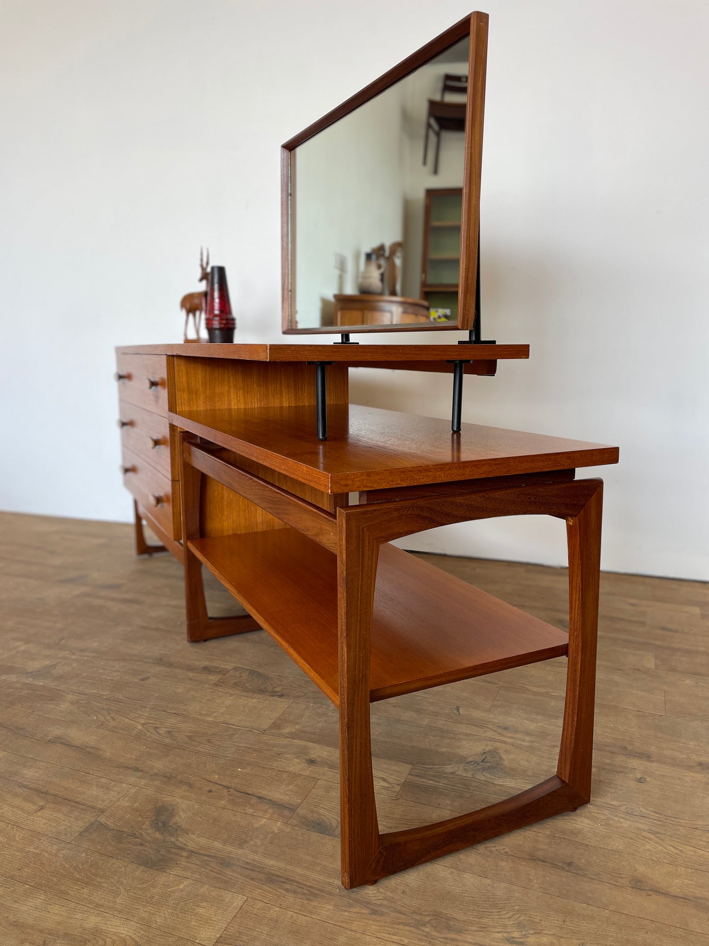 Mid-Century VB Wilkins G-Plan Quadrille Teak Modular Dressing Table with Mirror