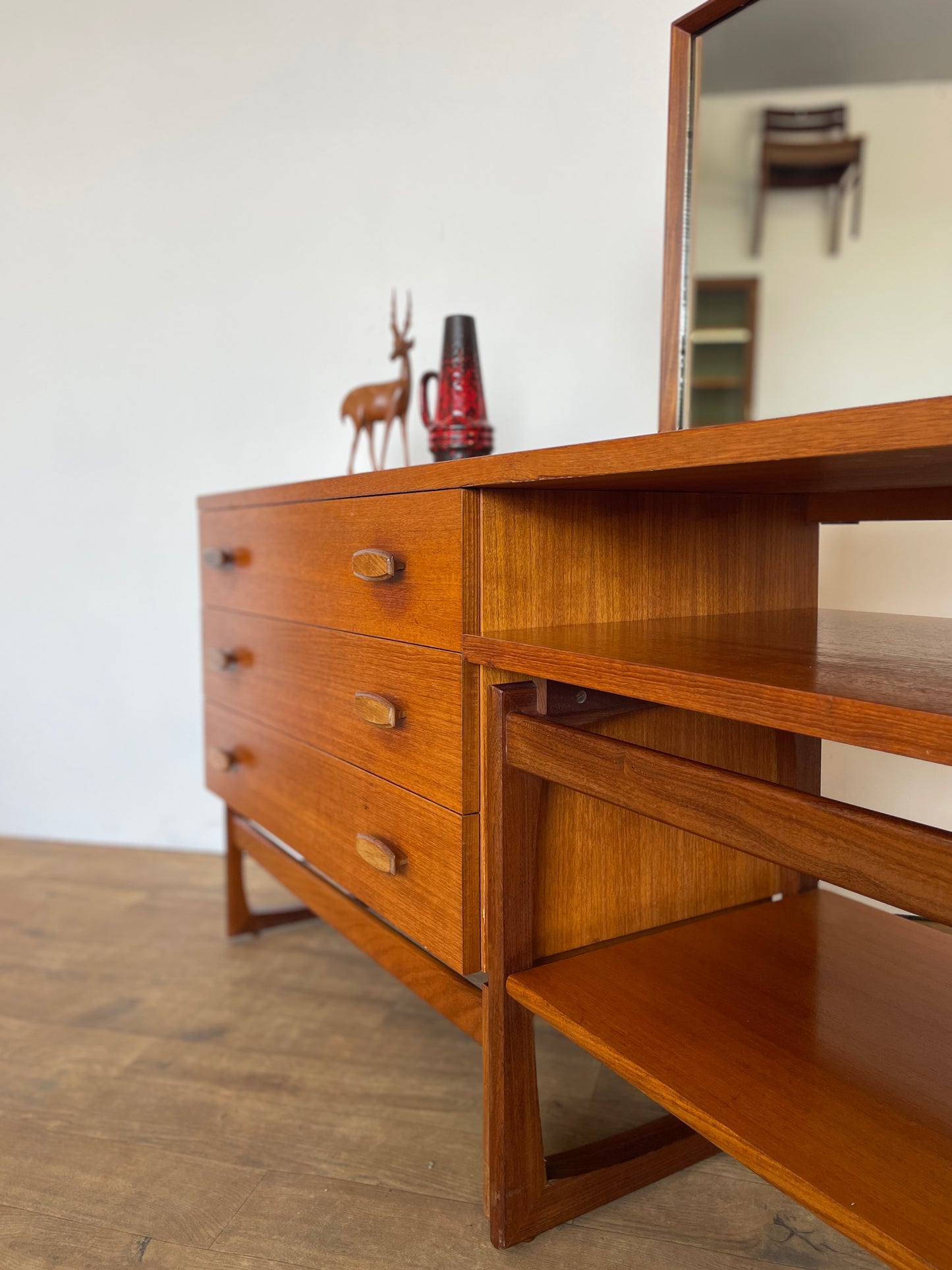 Mid-Century VB Wilkins G-Plan Quadrille Teak Modular Dressing Table with Mirror