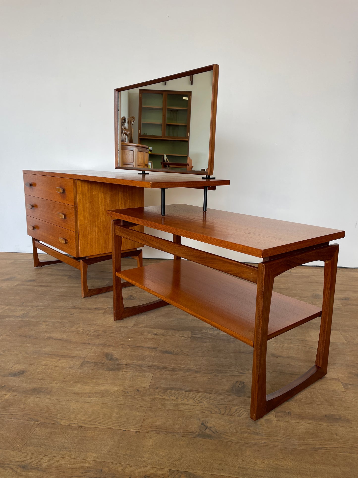 Mid-Century VB Wilkins G-Plan Quadrille Teak Modular Dressing Table with Mirror