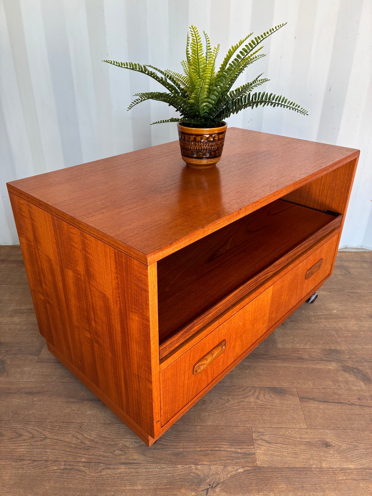 G Plan Teak TV Unit / Media Cabinet on Castors Mid-Century Vintage Retro Storage