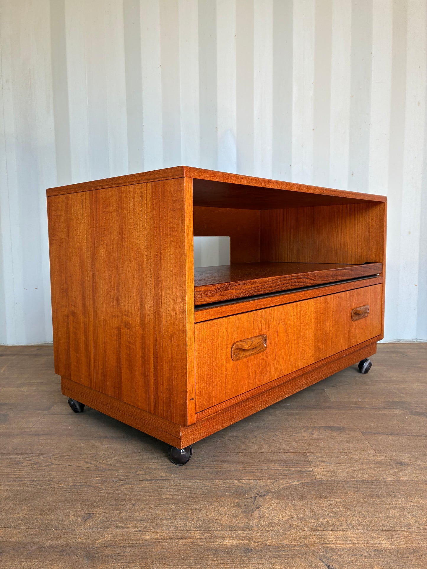 G Plan Teak TV Unit / Media Cabinet on Castors Mid-Century Vintage Retro Storage