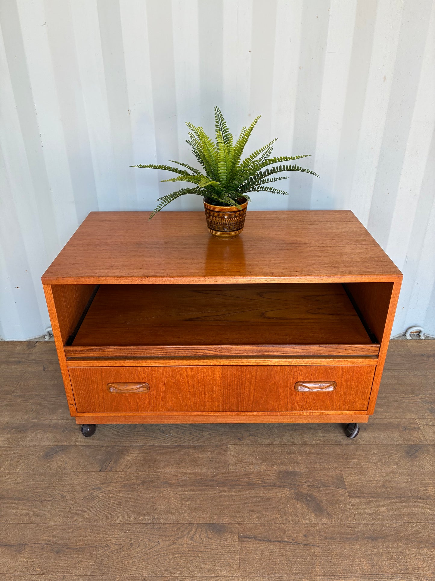 G Plan Teak TV Unit / Media Cabinet on Castors Mid-Century Vintage Retro Storage