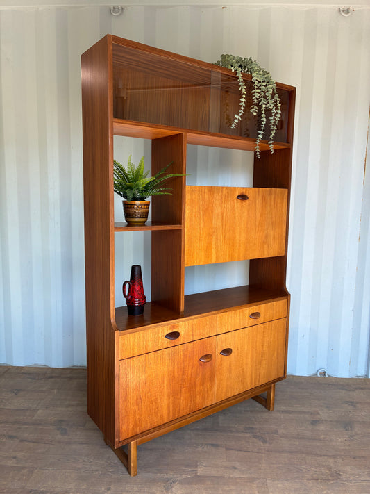 Room Divider Shelving Unit by Stateroom for Stonehill - Mid-Century Teak Vintage Display Cabinet