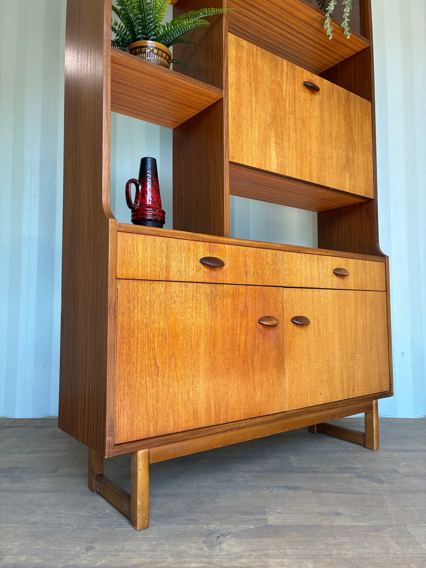 Room Divider Shelving Unit by Stateroom for Stonehill - Mid-Century Teak Vintage Display Cabinet