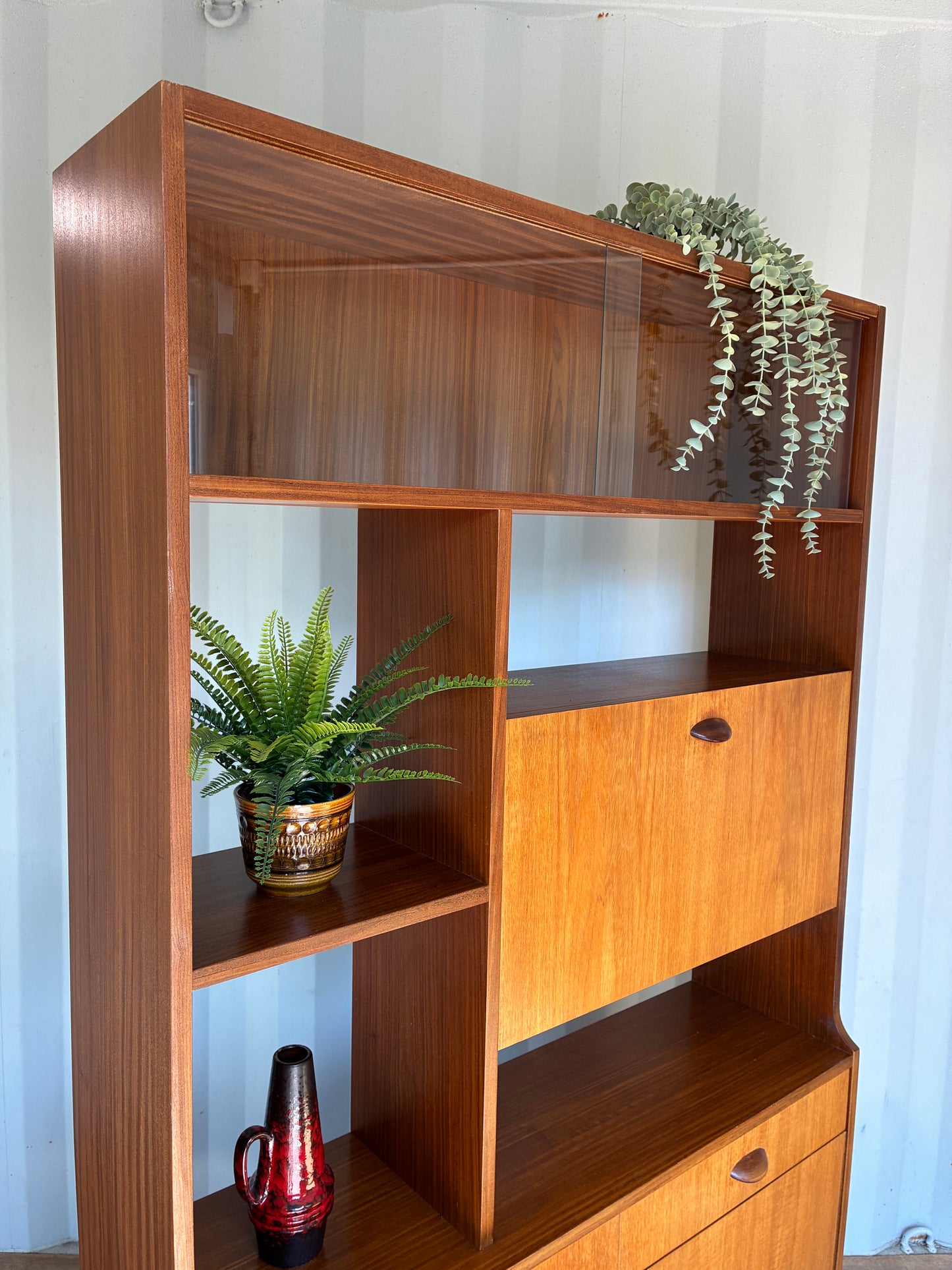 Room Divider Shelving Unit by Stateroom for Stonehill - Mid-Century Teak Vintage Display Cabinet