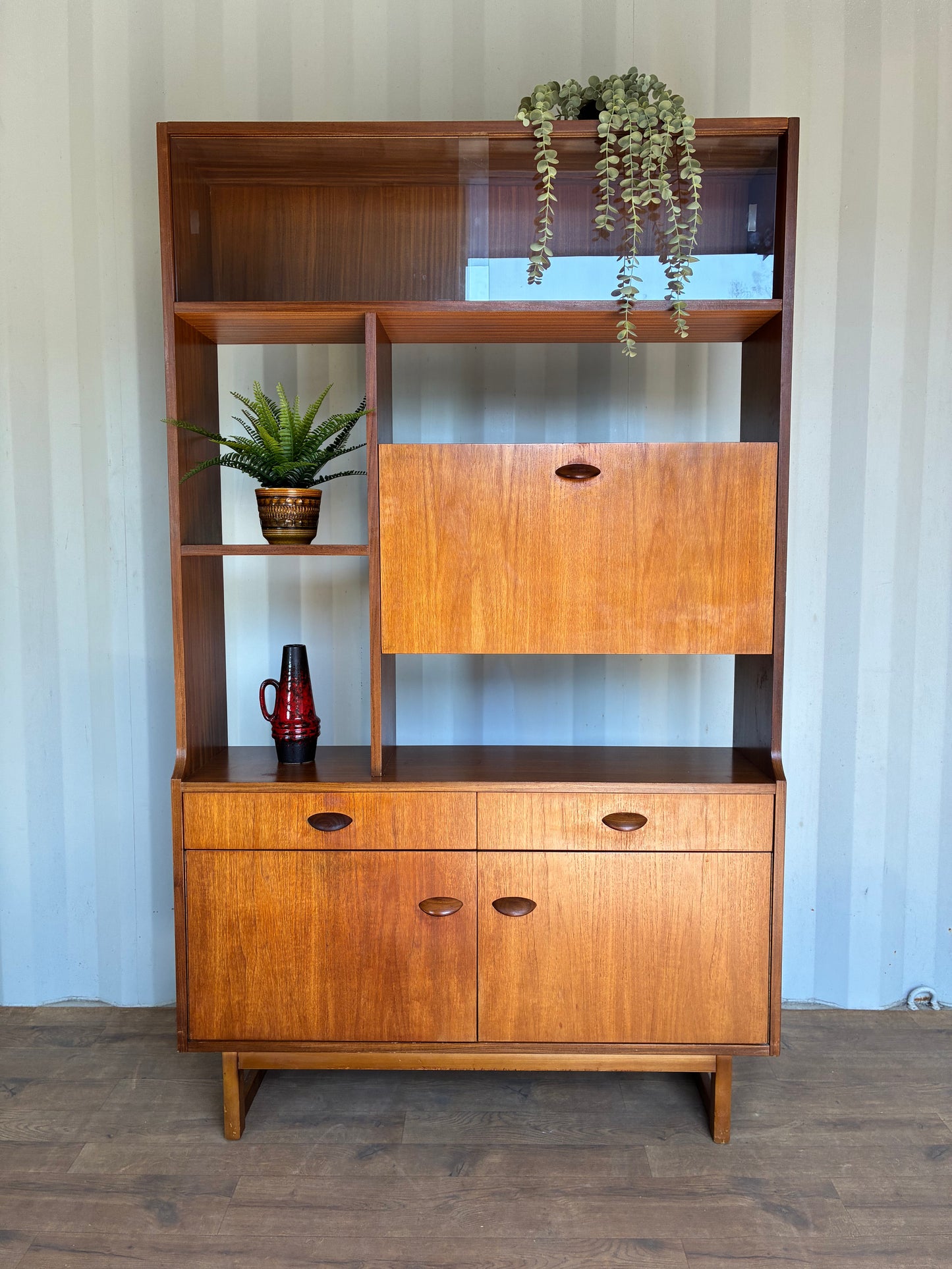 Room Divider Shelving Unit by Stateroom for Stonehill - Mid-Century Teak Vintage Display Cabinet