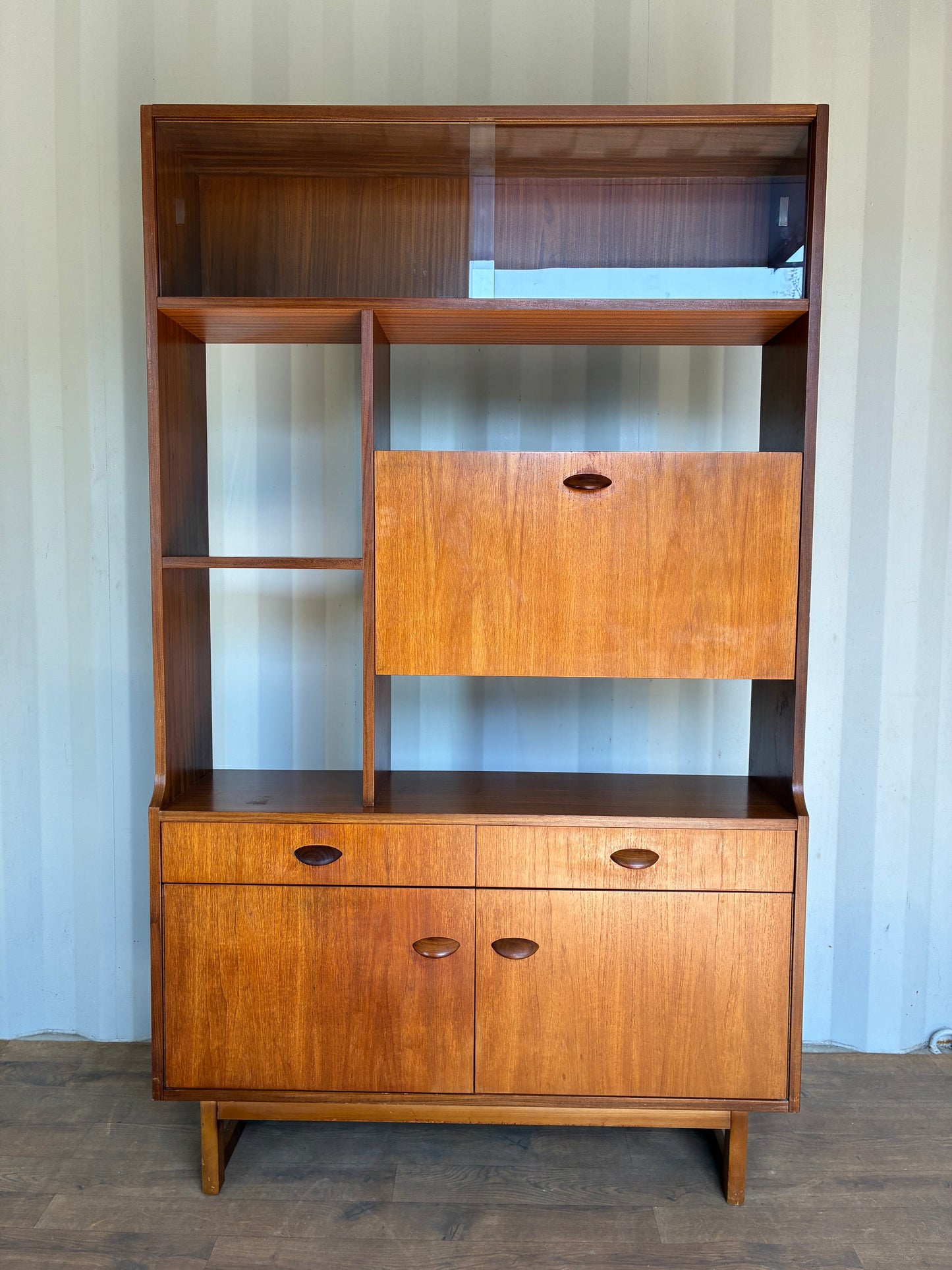 Room Divider Shelving Unit by Stateroom for Stonehill - Mid-Century Teak Vintage Display Cabinet