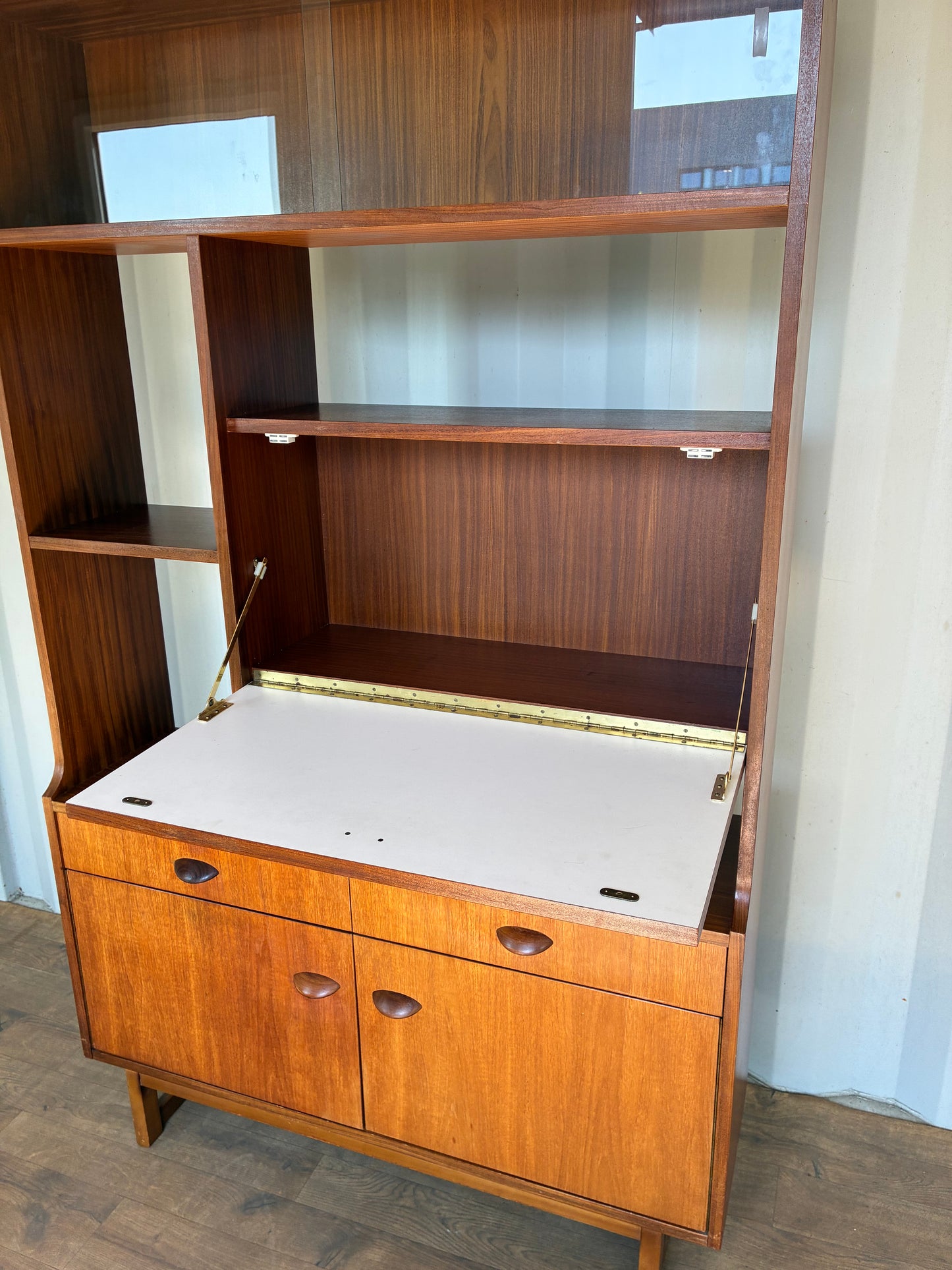 Room Divider Shelving Unit by Stateroom for Stonehill - Mid-Century Teak Vintage Display Cabinet