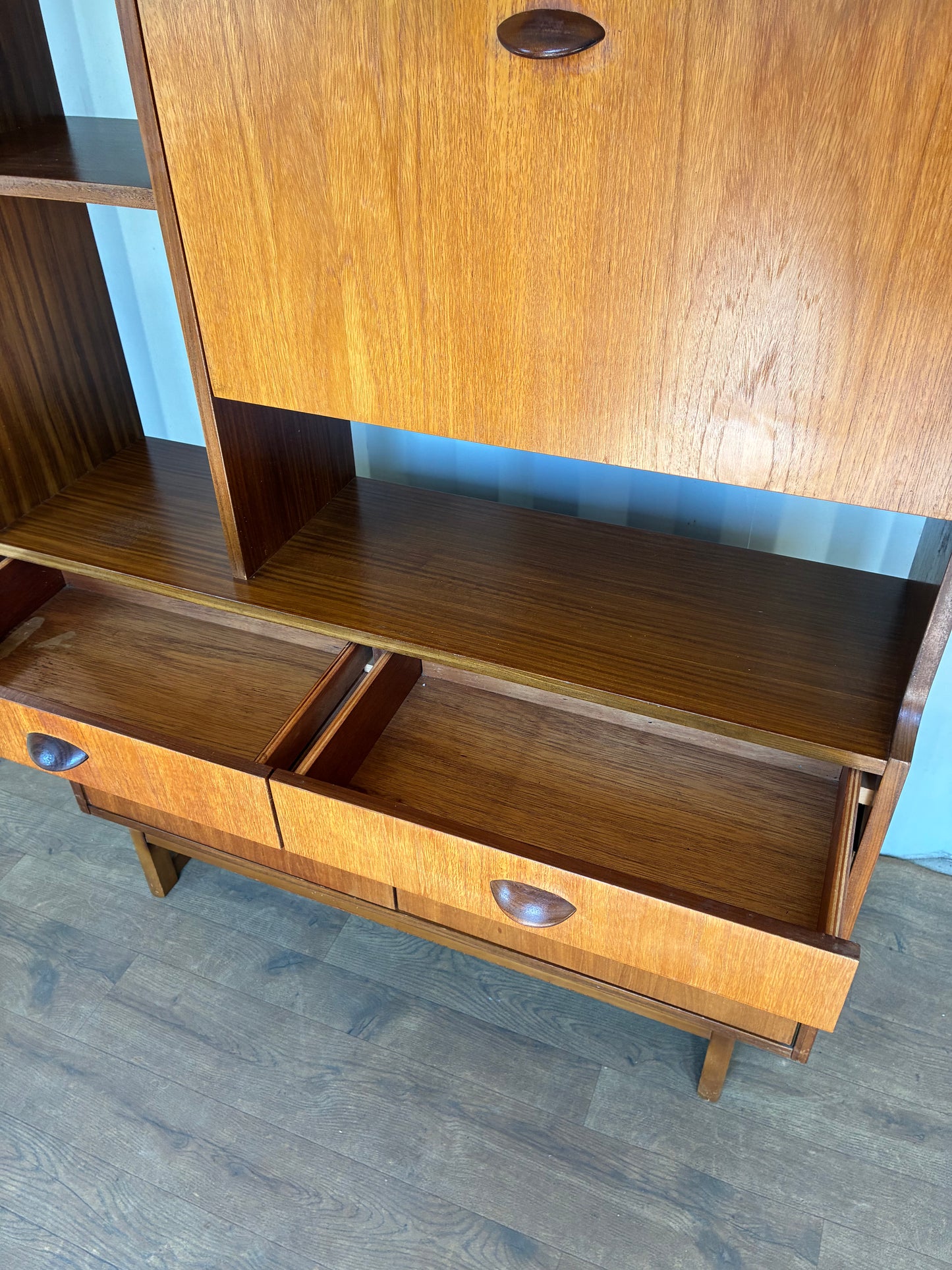 Room Divider Shelving Unit by Stateroom for Stonehill - Mid-Century Teak Vintage Display Cabinet