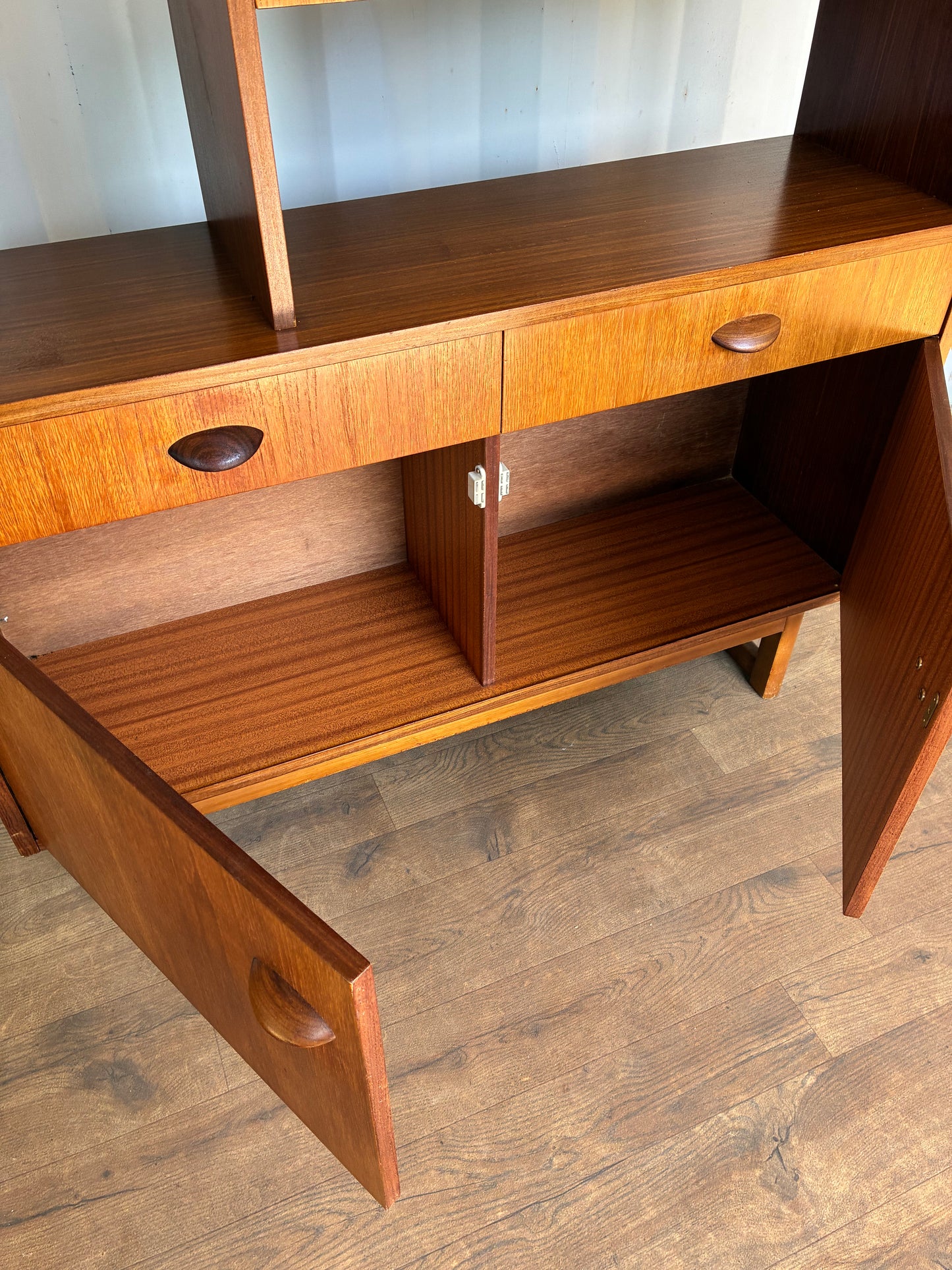 Room Divider Shelving Unit by Stateroom for Stonehill - Mid-Century Teak Vintage Display Cabinet