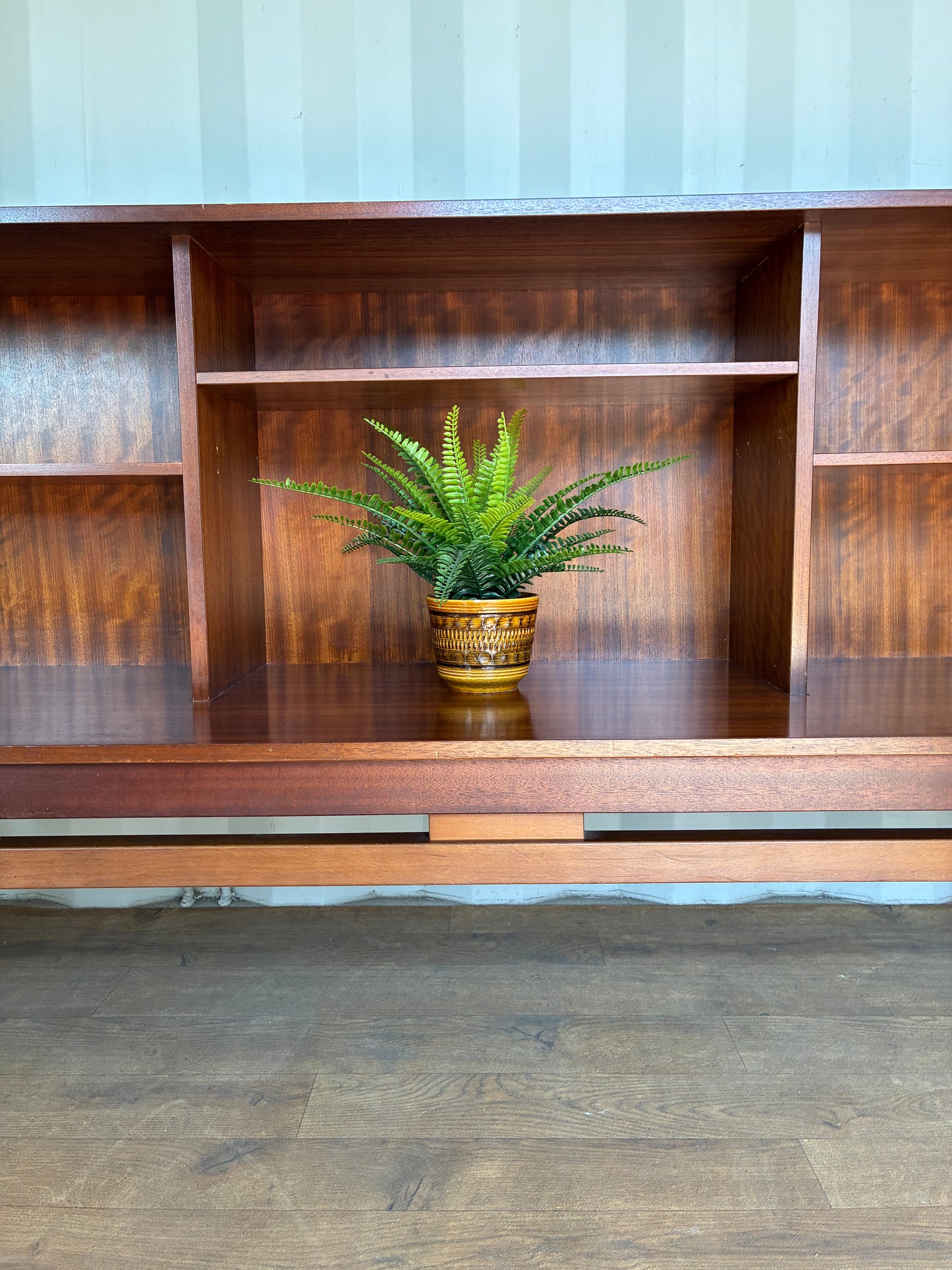 Mid-Century G Plan Teak Shelf Unit Bookcase with Adjustable Shelves & Brass Feet