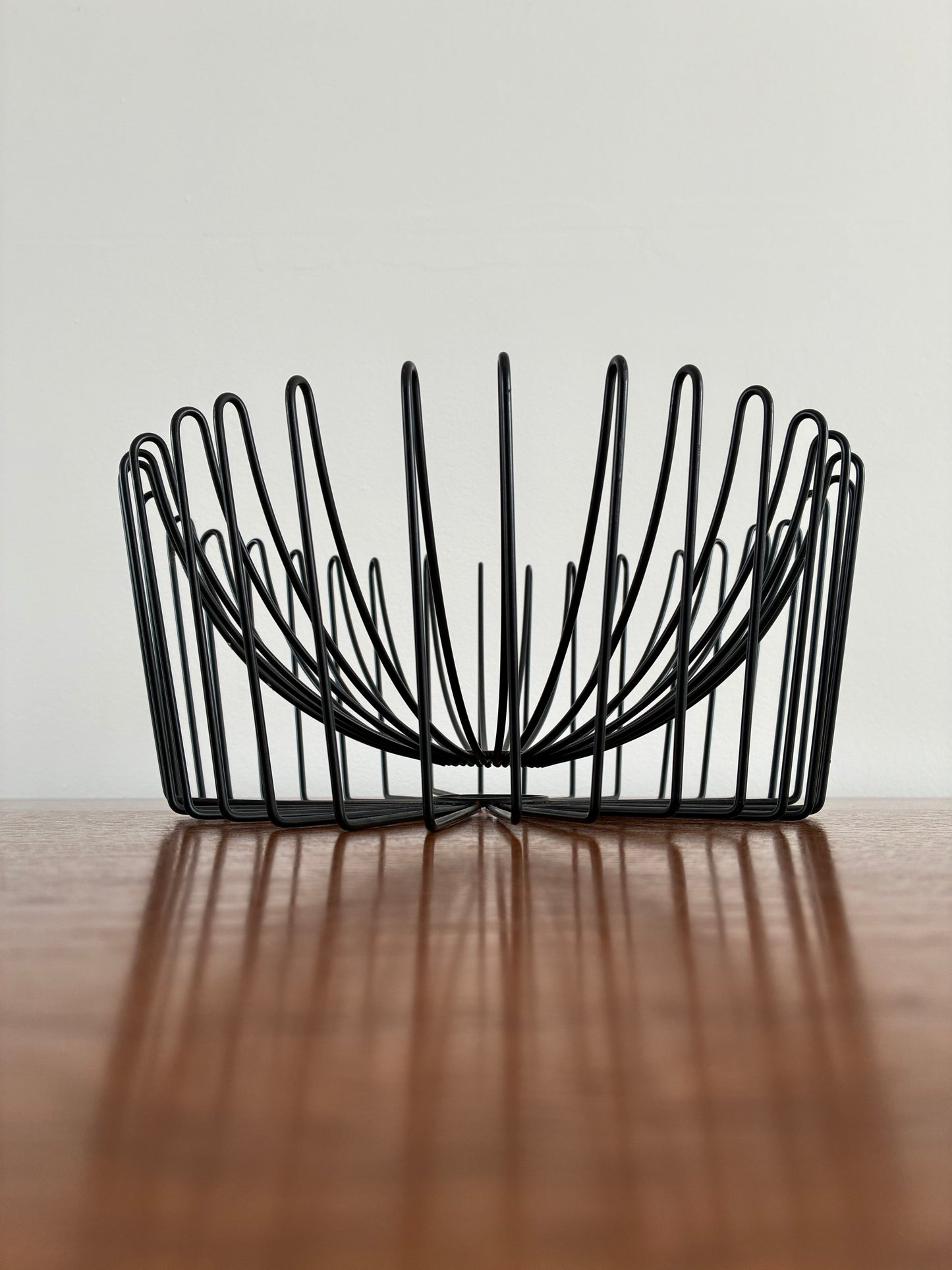 Vintage IKEA Black Wire Fruit Bowl | Sculptural Mid-Century Modern Style Metal Centrepiece Bowl