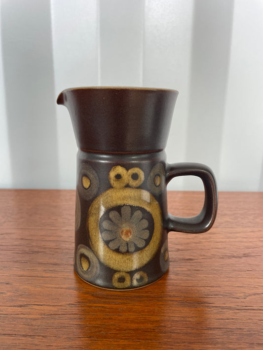 Denby Arabesque Vintage Jug - Brown Mid-Century Retro 14cm tall