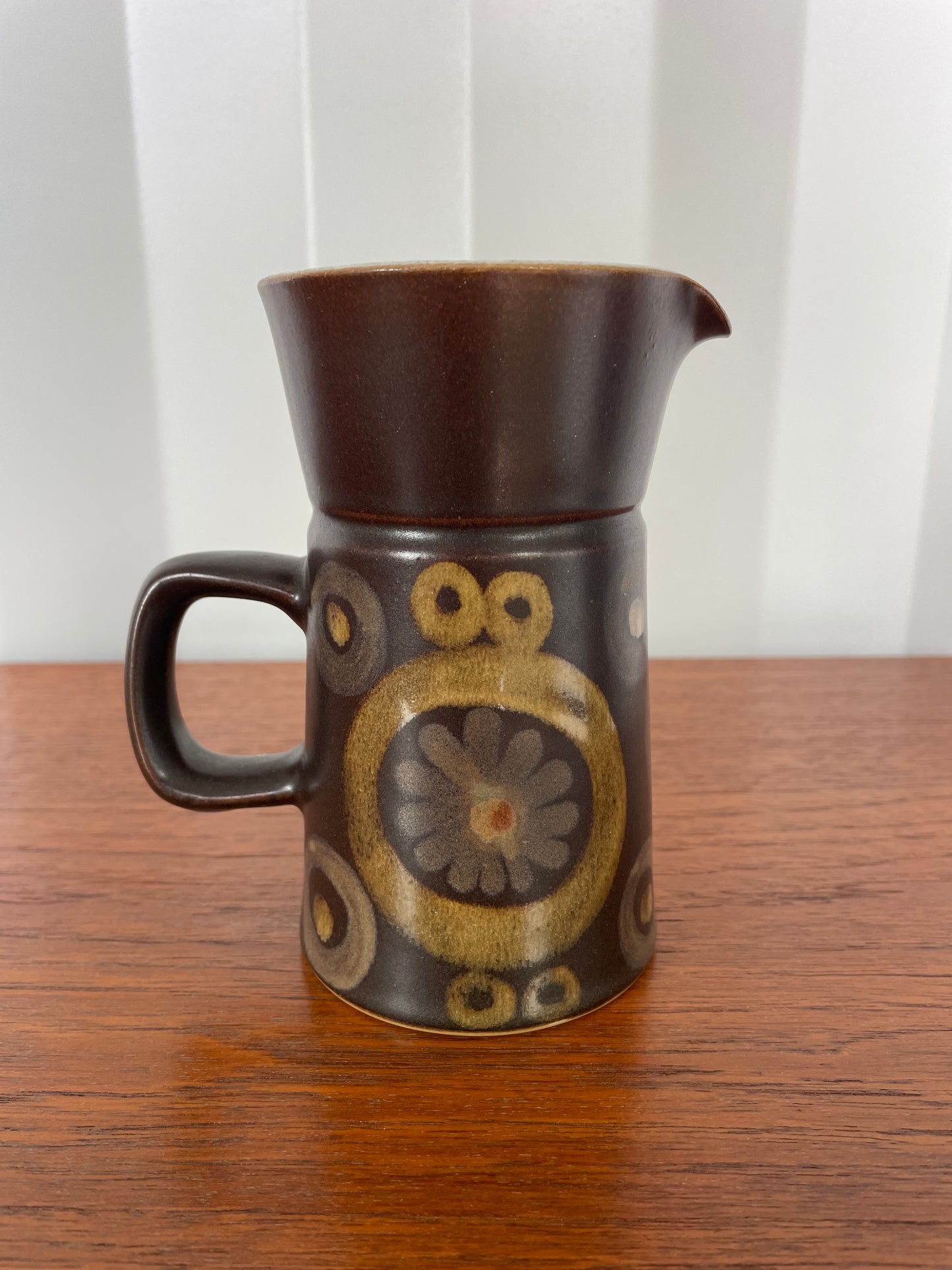 Denby Arabesque Vintage Jug - Brown Mid-Century Retro 14cm tall