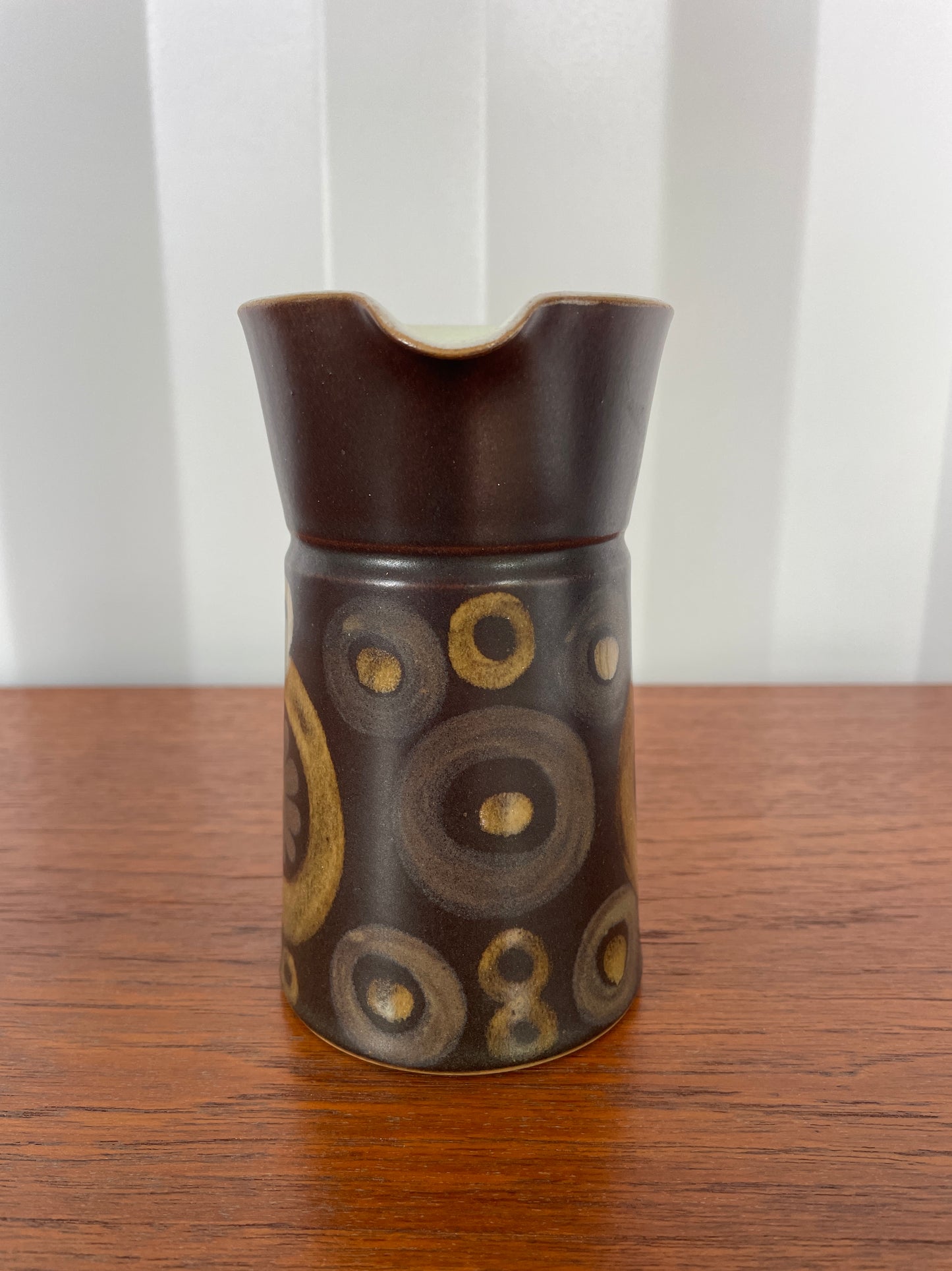 Denby Arabesque Vintage Jug - Brown Mid-Century Retro 14cm tall