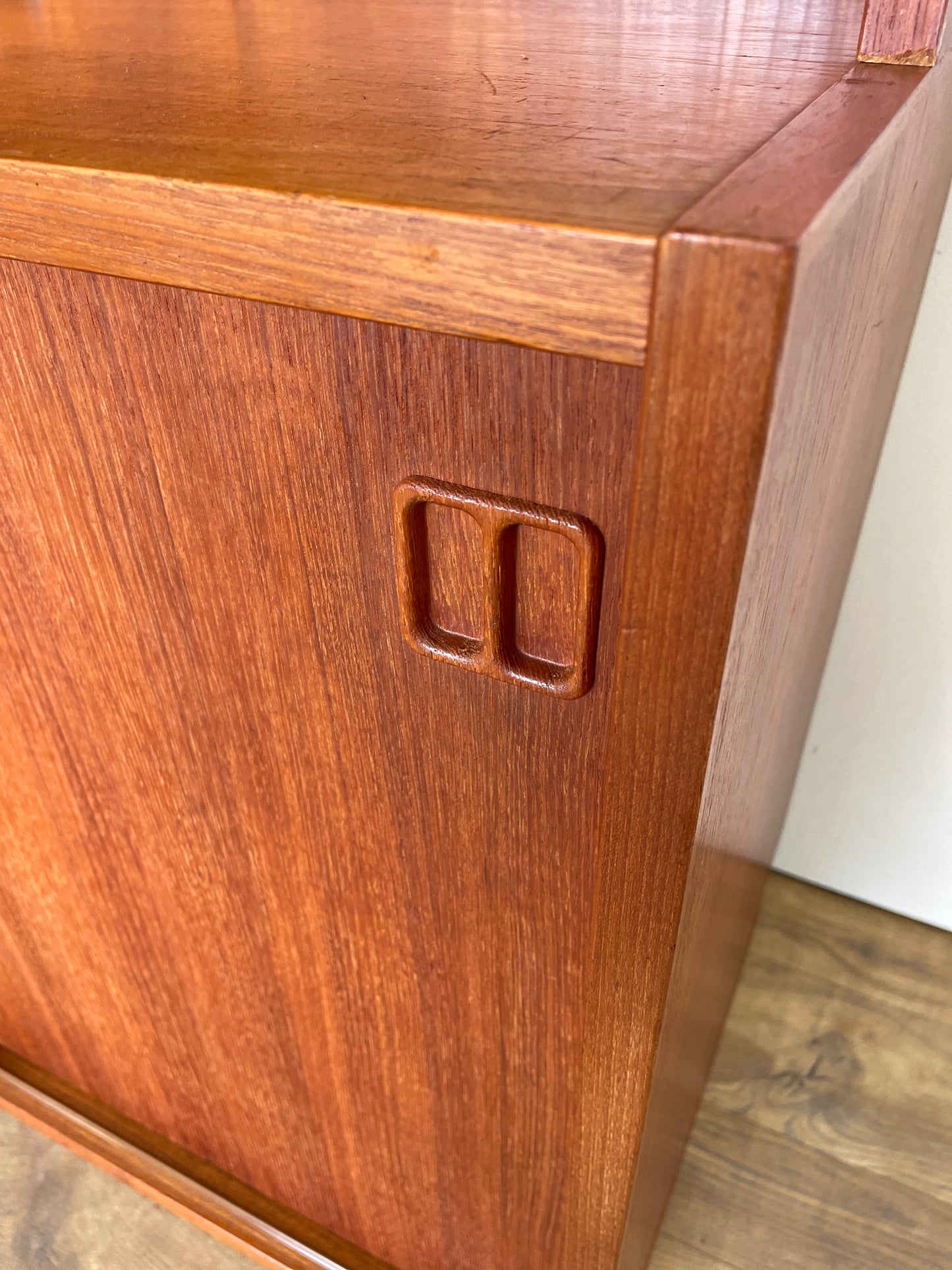 Mid-Century Danish Teak Bookcase with Cabinet and Sliding Doors, 1960s