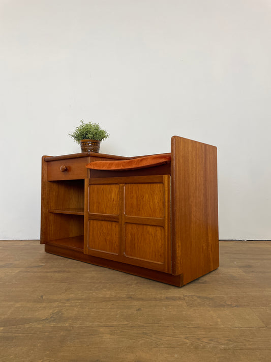 Vintage Teak Hall Seat / Telephone Bench by Nathan – Mid-Century Entryway Table