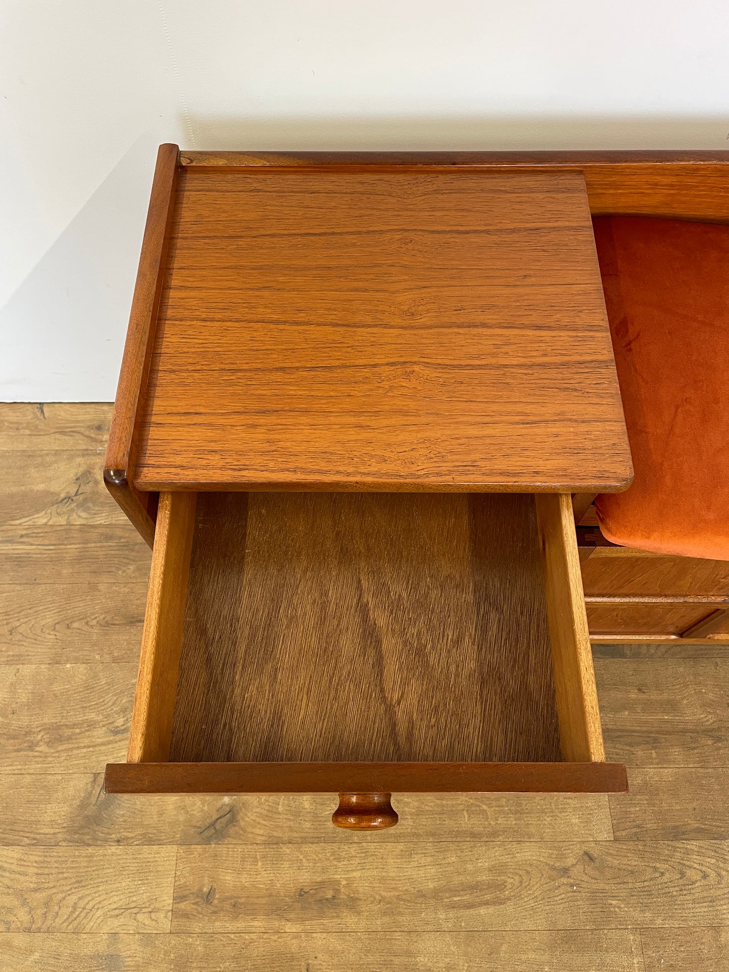 Vintage Teak Hall Seat / Telephone Bench by Nathan – Mid-Century Entryway Table