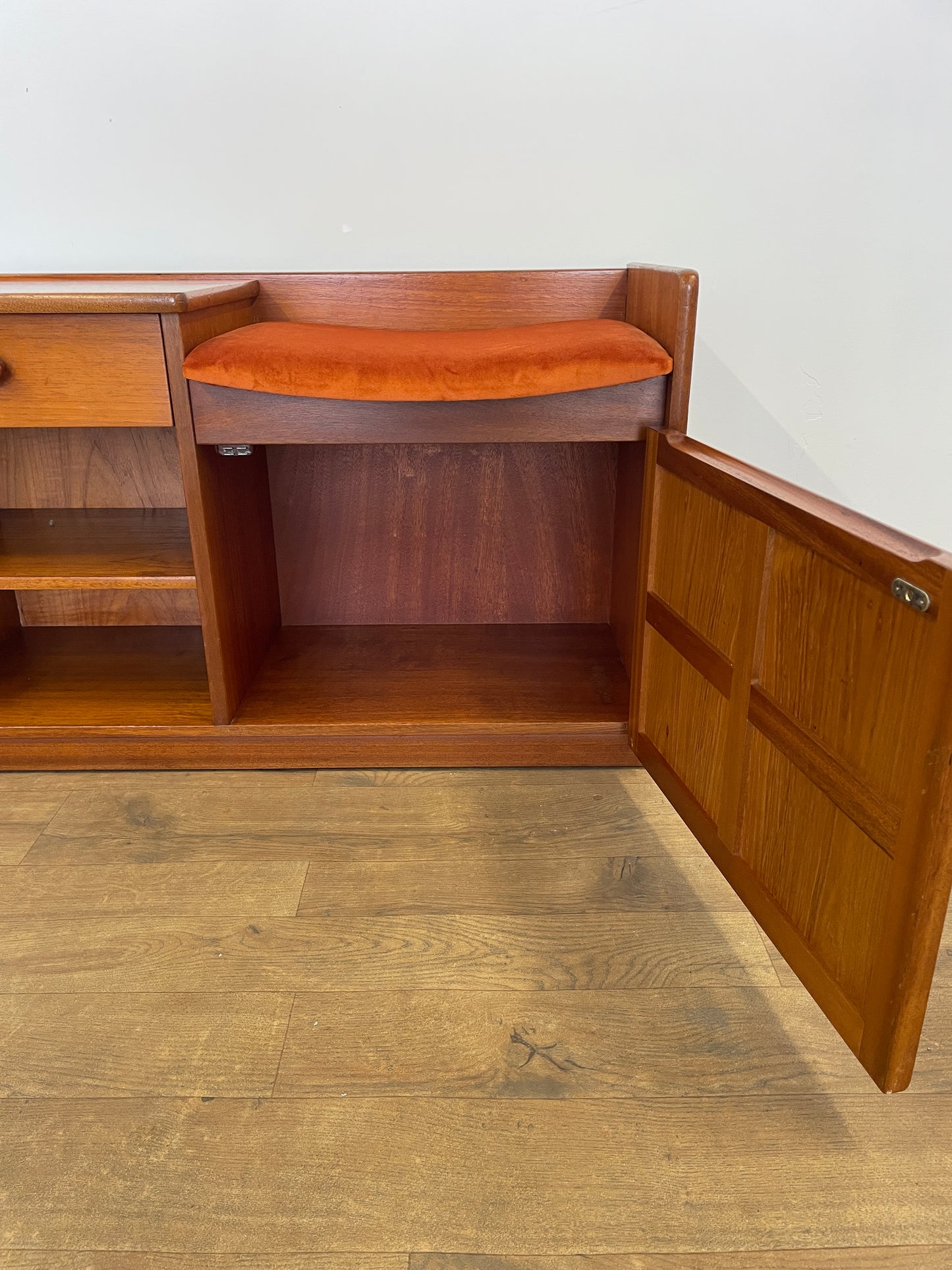 Vintage Teak Hall Seat / Telephone Bench by Nathan – Mid-Century Entryway Table