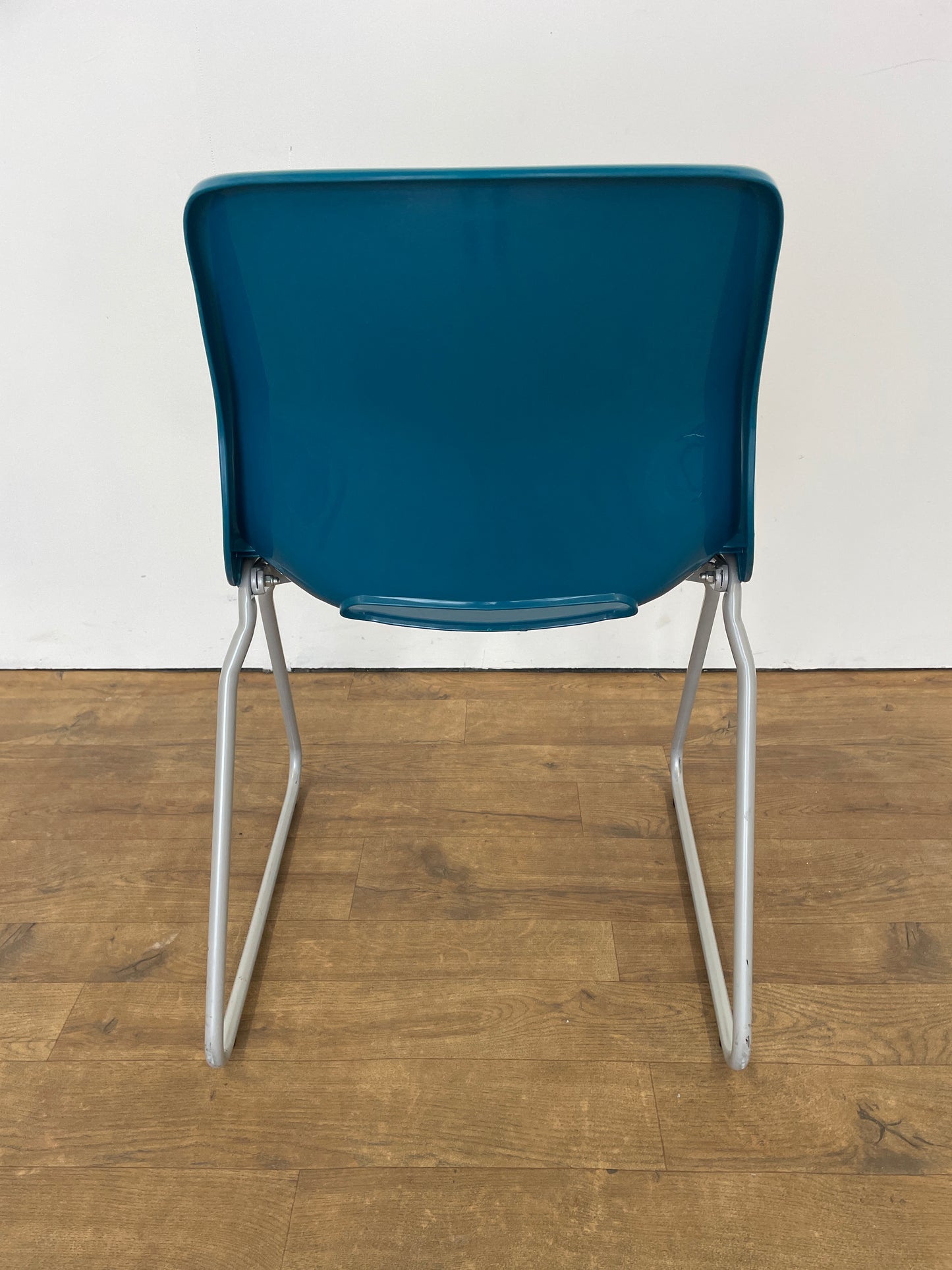 Vintage IKEA Blue Plastic Sled Base Chair | Retro Scandinavian Mid-Century Modern Design