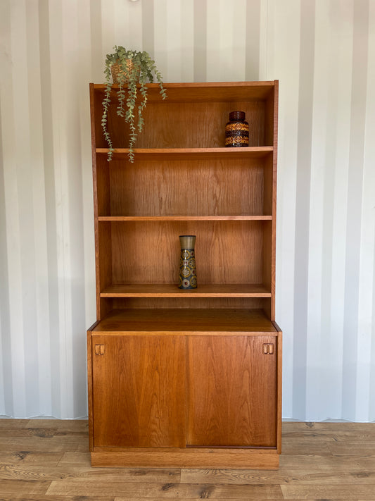 Danish Mid-Century Teak Bookcase Cabinet - Scandi Vintage 1960s Storage MCM Retro