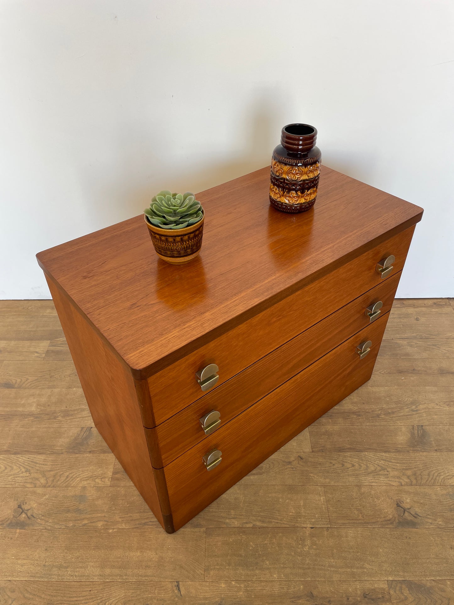 Mid-Century Teak Stag 3-Drawer Chest of Drawers | Vintage Storage Furniture