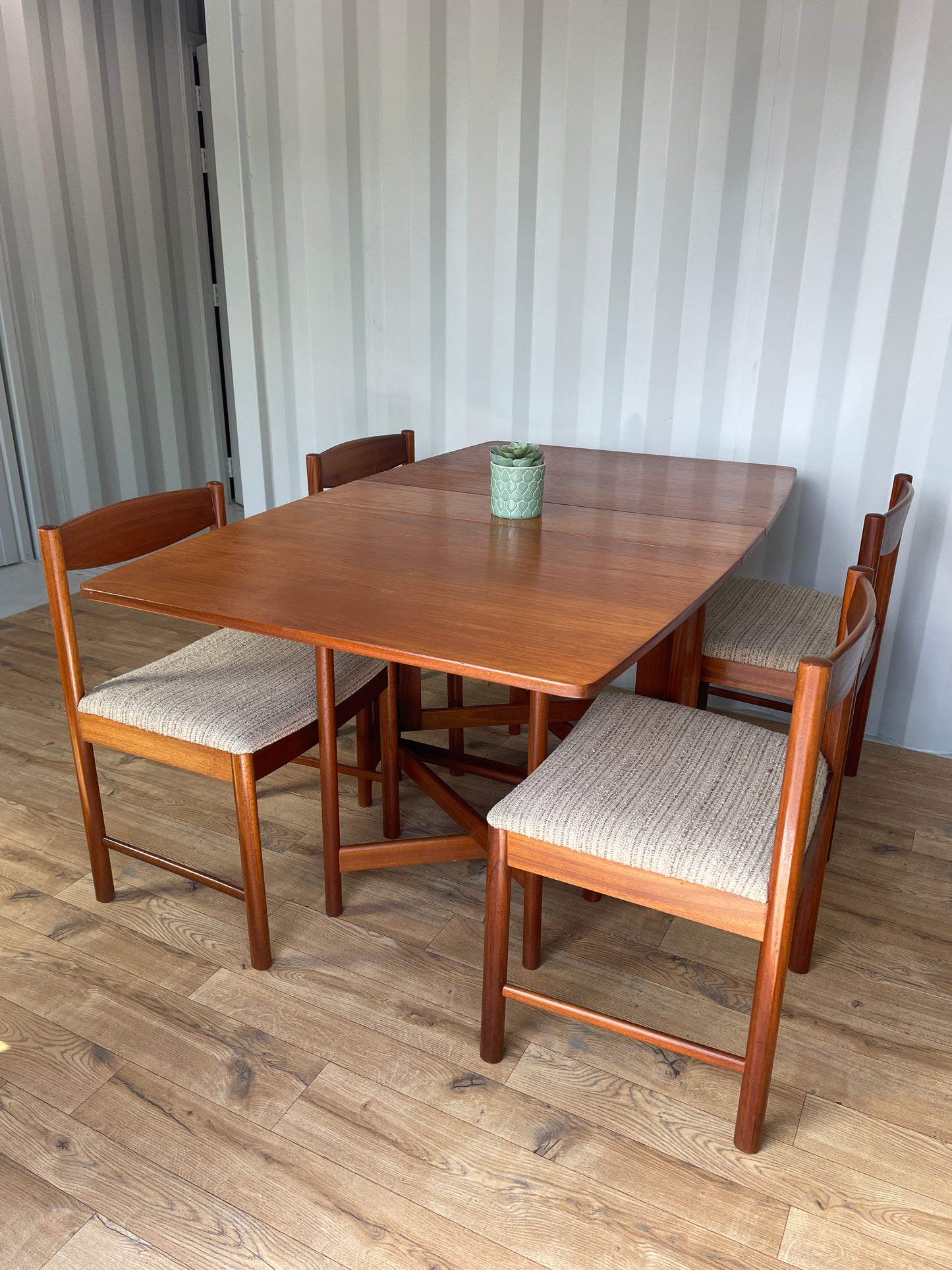 McIntosh Drop Leaf Table & 4 Chairs - Mid-Century Vintage Retro Teak