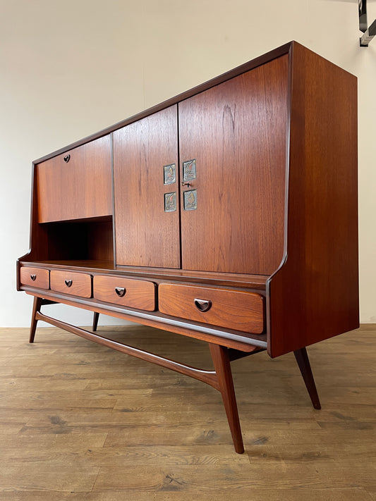 Louis Van Teeffelen for WeBe Teak Highboard Sideboard – Dutch Mid-Century Modern