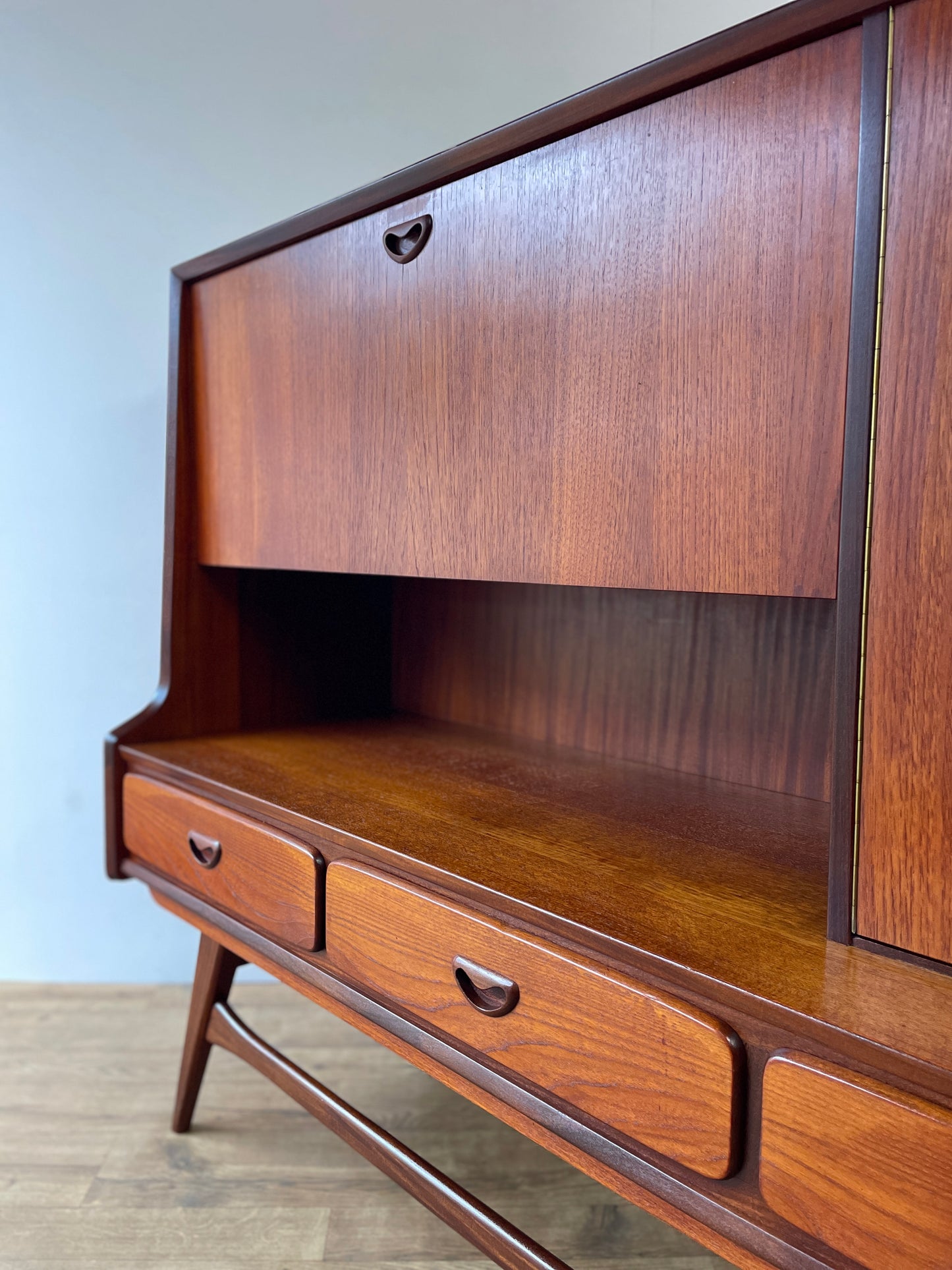 Louis Van Teeffelen for WeBe Teak Highboard Sideboard – Dutch Mid-Century Modern