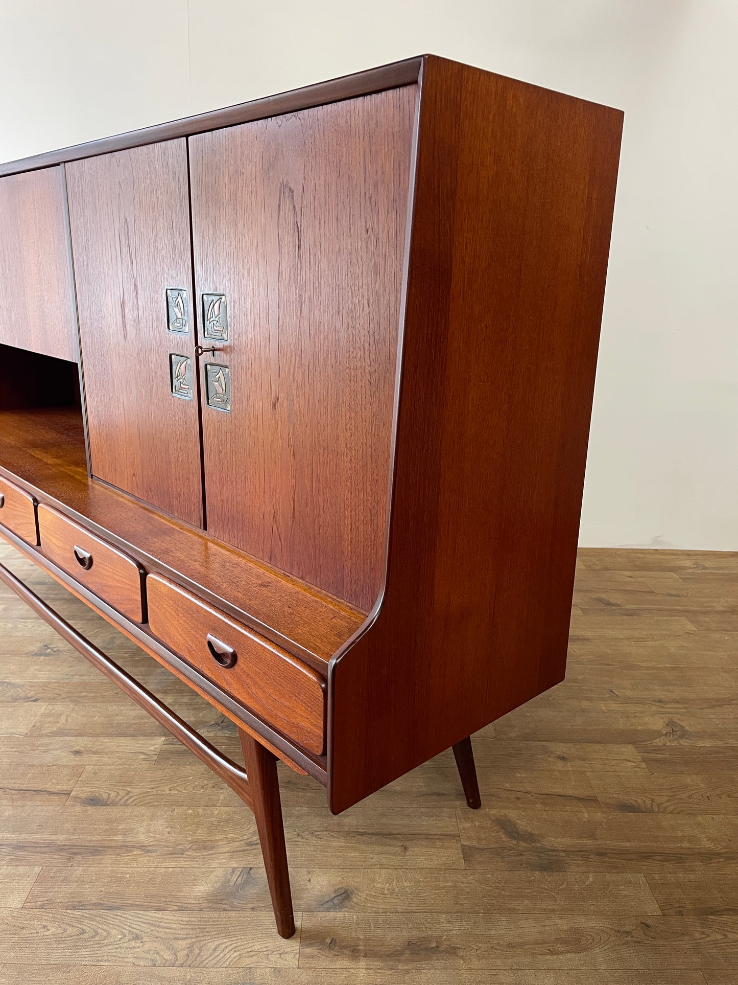 Louis Van Teeffelen for WeBe Teak Highboard Sideboard – Dutch Mid-Century Modern