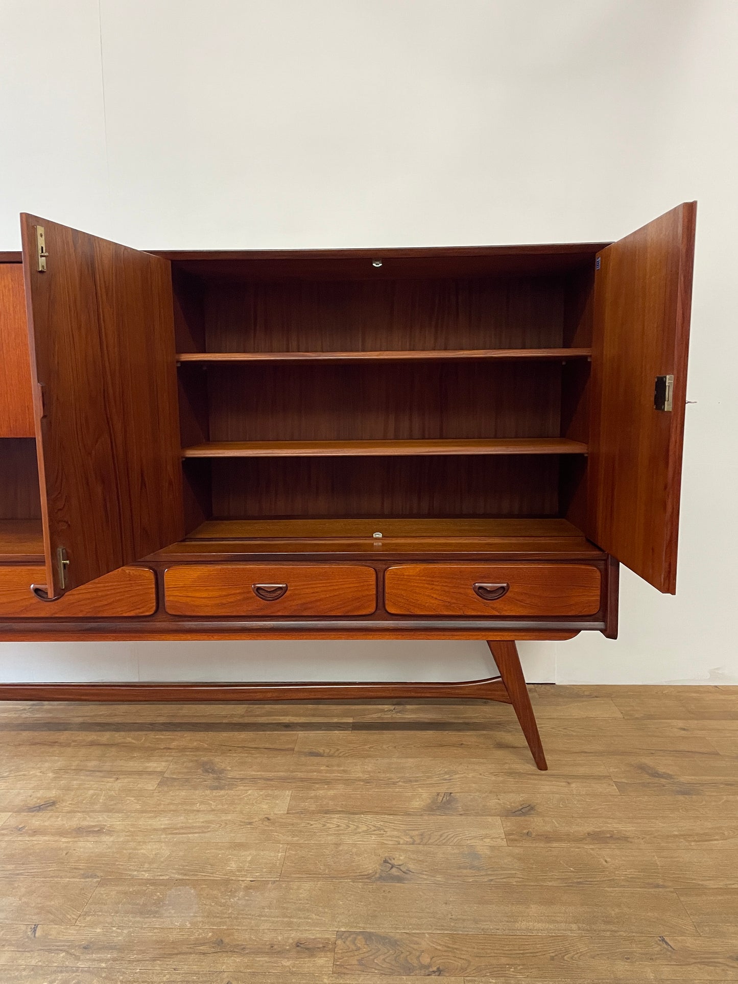 Louis Van Teeffelen for WeBe Teak Highboard Sideboard – Dutch Mid-Century Modern